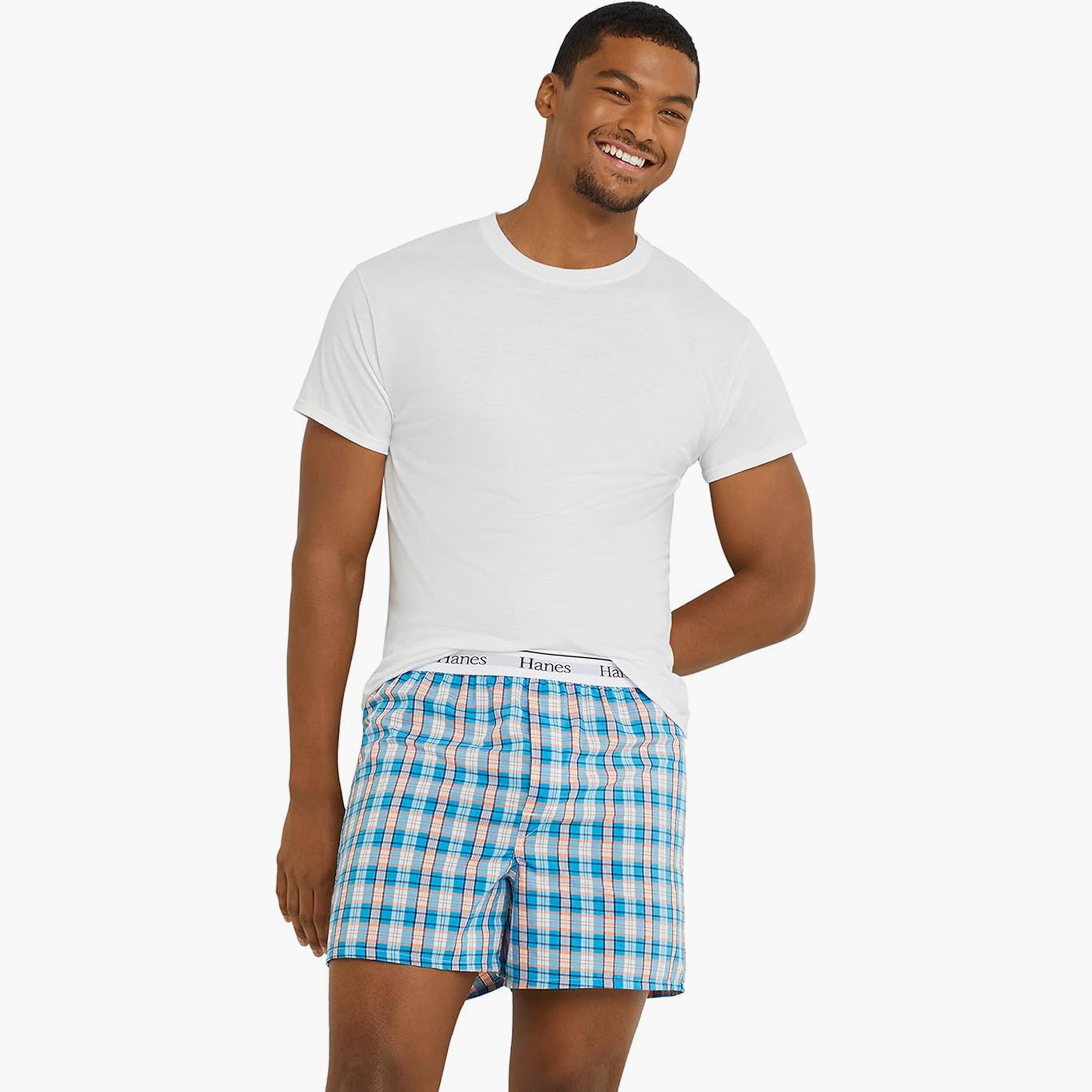 مجموعة هنس المتنوعة مكونة من 3 بوكسر رجالي بحزام خصر مطبوع عليه علامة تجارية-men-clothing-innerwear-underwear-image-2