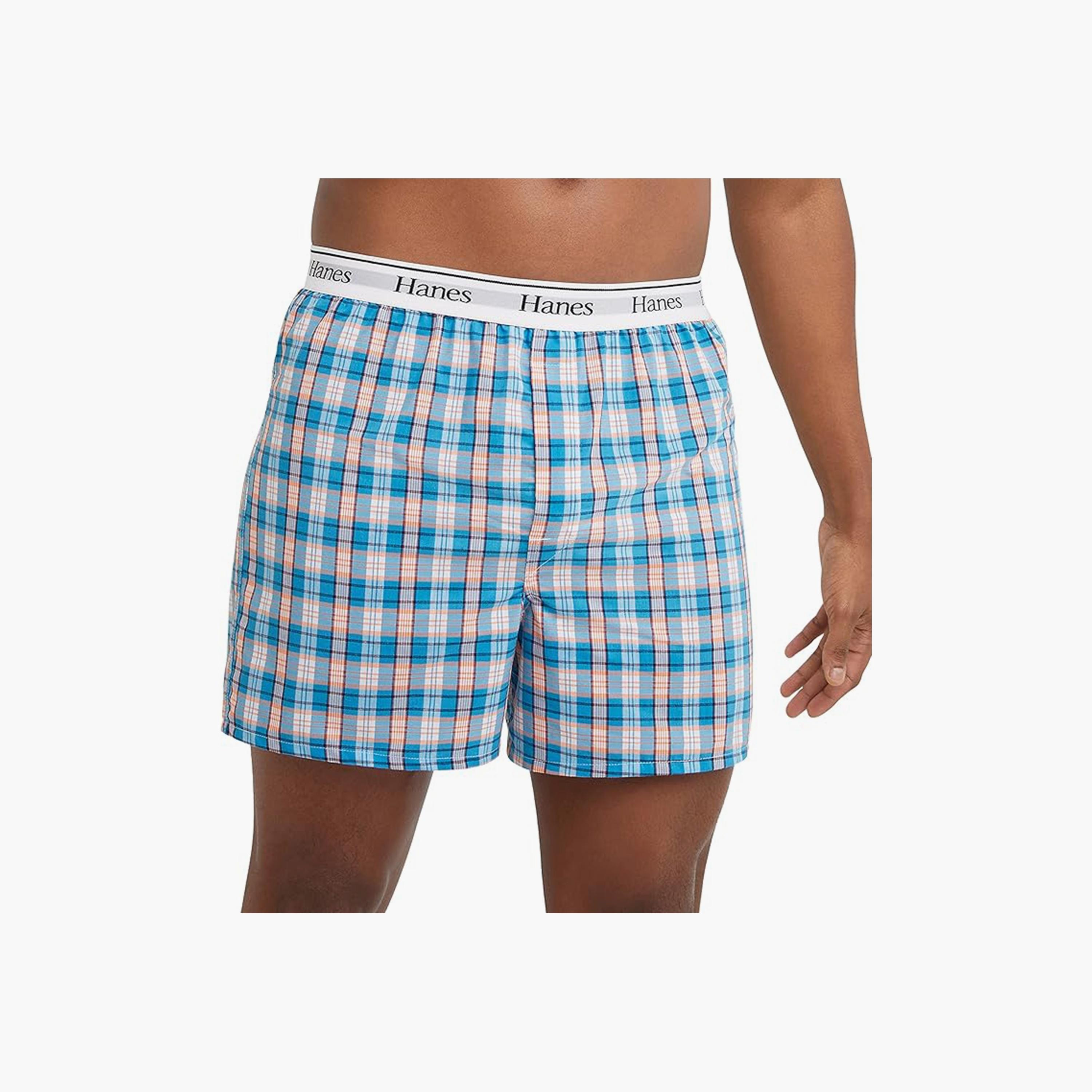 مجموعة هنس المتنوعة مكونة من 3 بوكسر رجالي بحزام خصر مطبوع عليه علامة تجارية-men-clothing-innerwear-underwear-image-3
