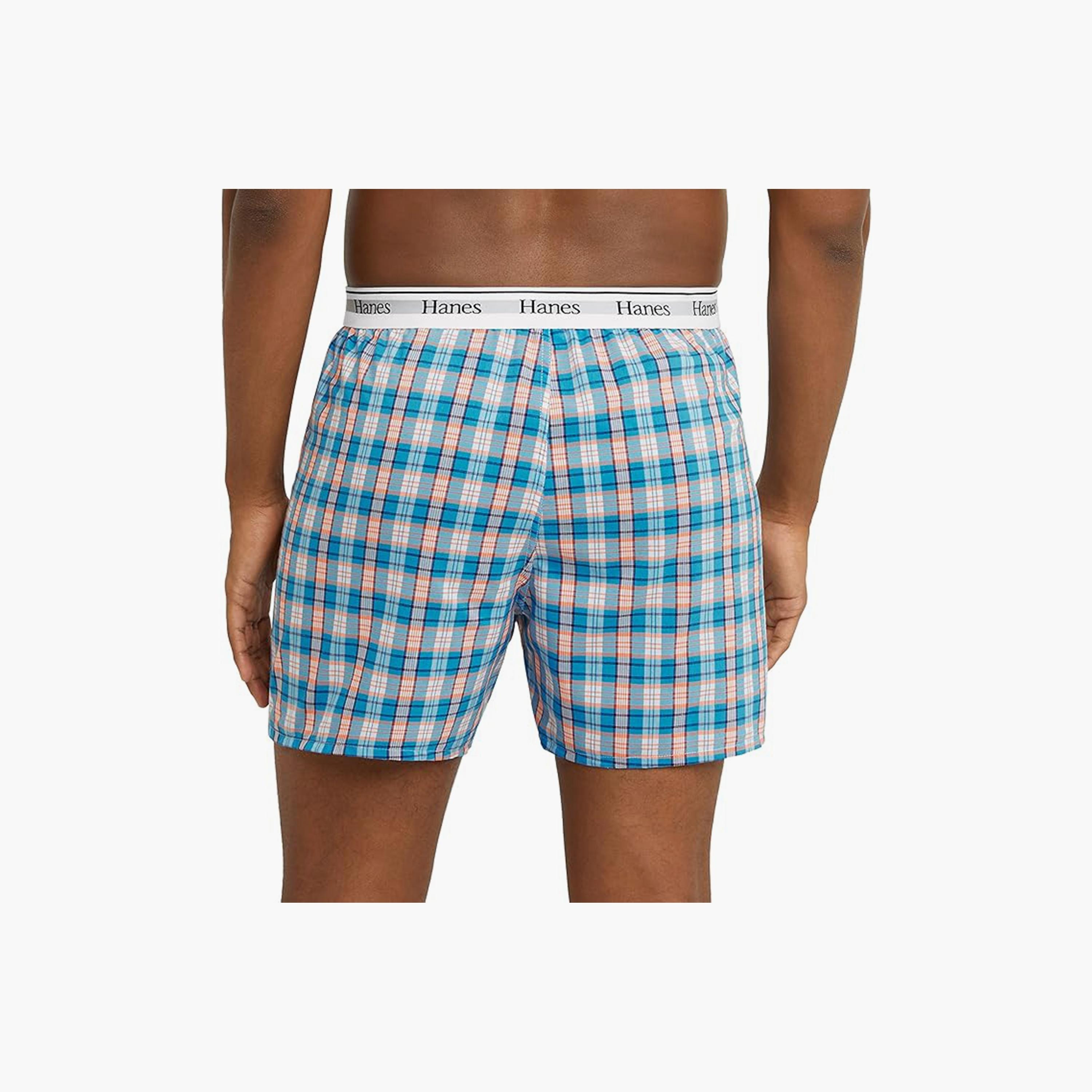مجموعة هنس المتنوعة مكونة من 3 بوكسر رجالي بحزام خصر مطبوع عليه علامة تجارية-men-clothing-innerwear-underwear-image-4
