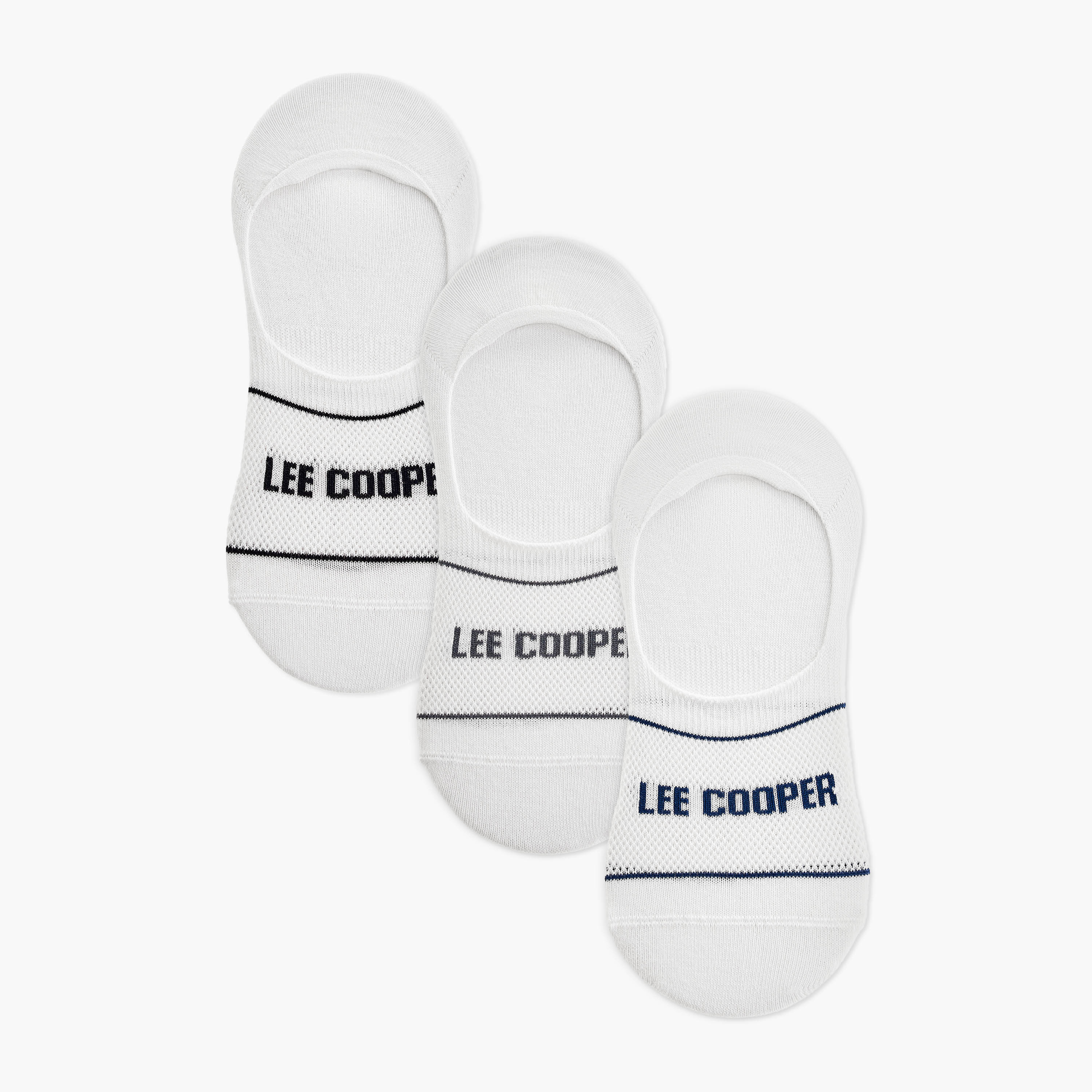 Lee Cooper Logo Print No Show Socks - Set of 3-men-socks-image-1