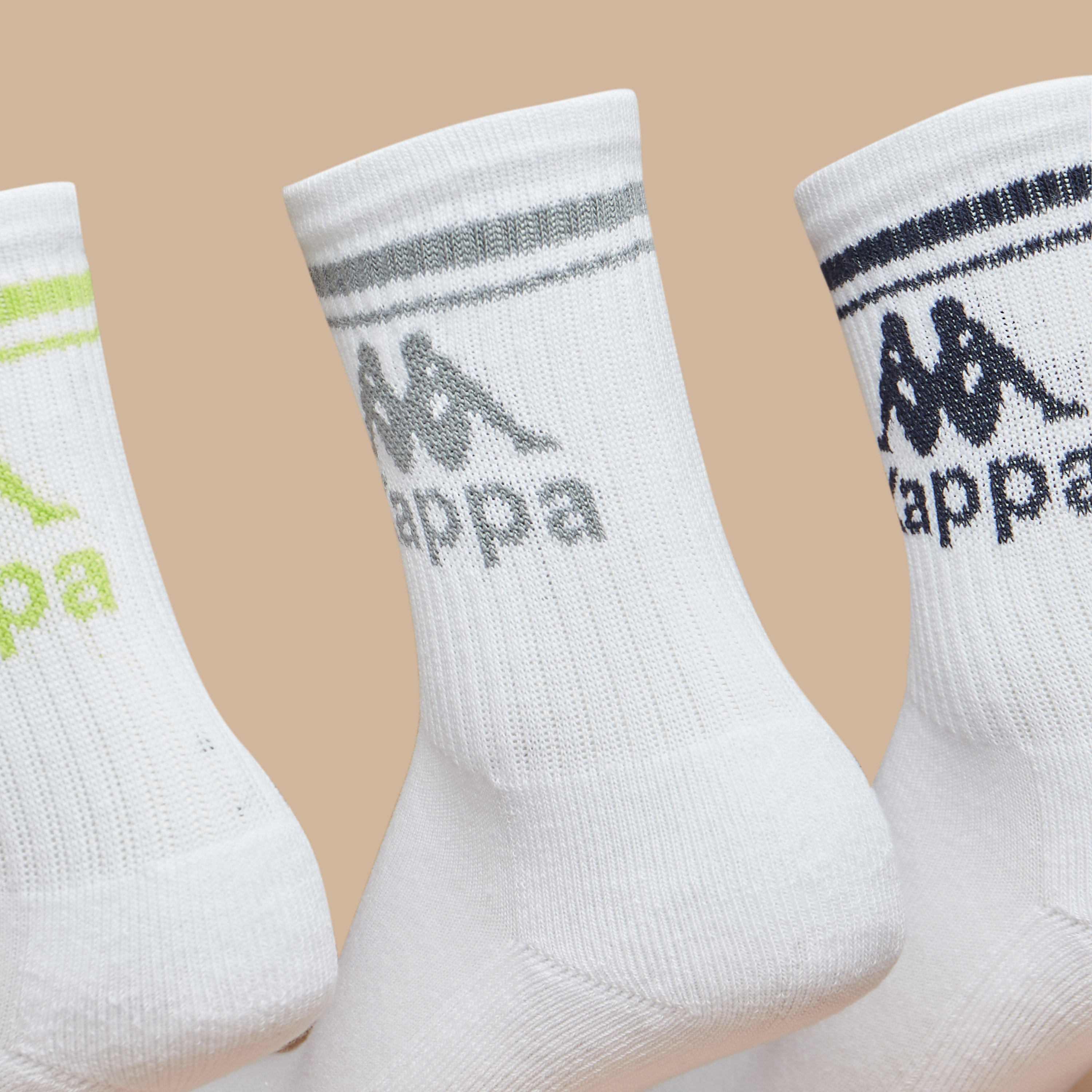 طقم جوارب رياضية موسدّة 5 أزواج بطول متوسط وطبعات الشعار من كابا-girls-accessories-socks-image-2