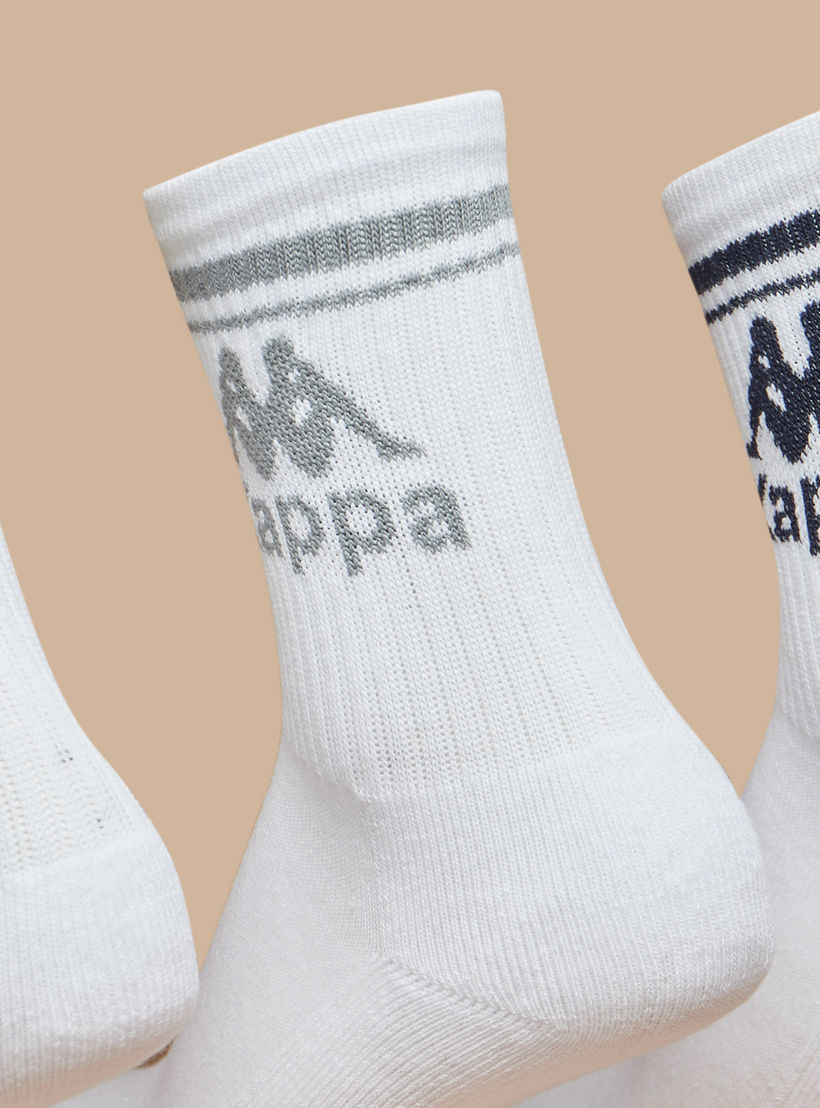 طقم جوارب رياضية موسدّة 5 أزواج بطول متوسط وطبعات الشعار من كابا-girls-accessories-socks-image-2