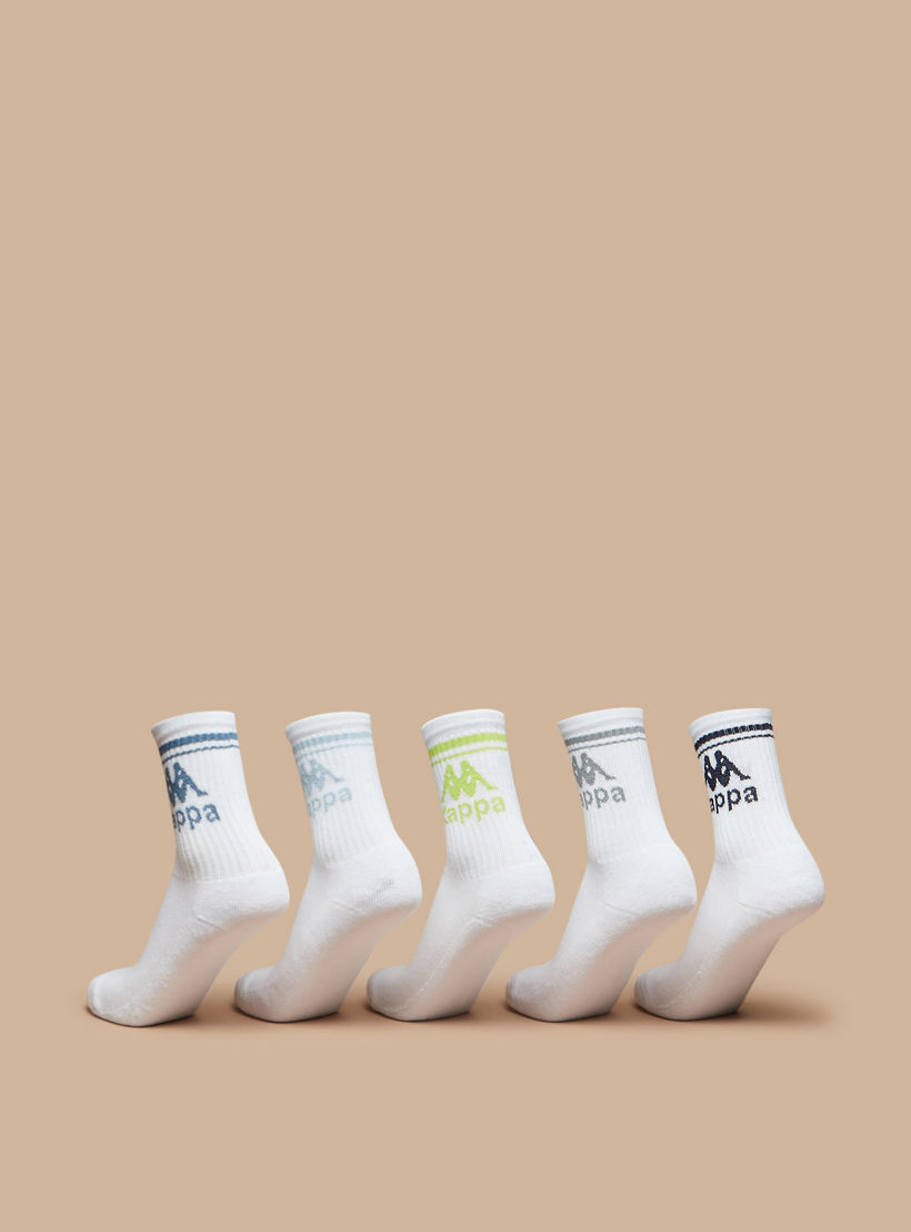 طقم جوارب رياضية موسدّة 5 أزواج بطول متوسط وطبعات الشعار من كابا-girls-accessories-socks-image-3