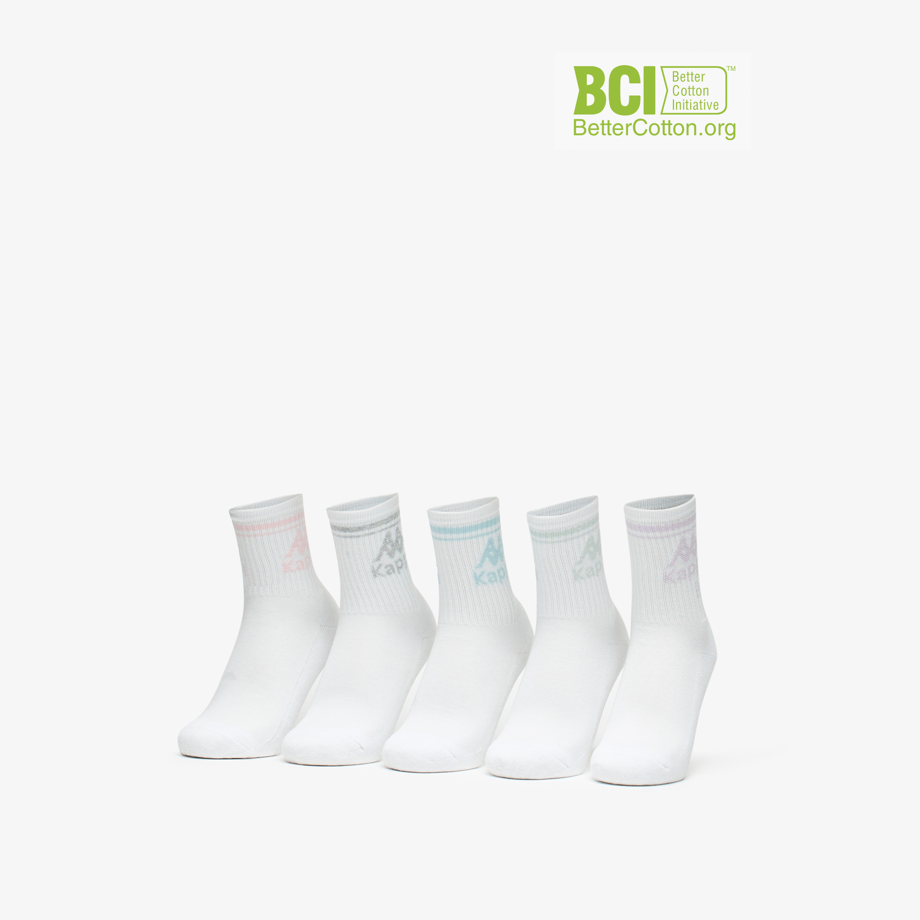 طقم جوارب موسدّة نصف وبرية 5 أزواج بطبعات الشعار من كابا -girls-accessories-socks-image-1