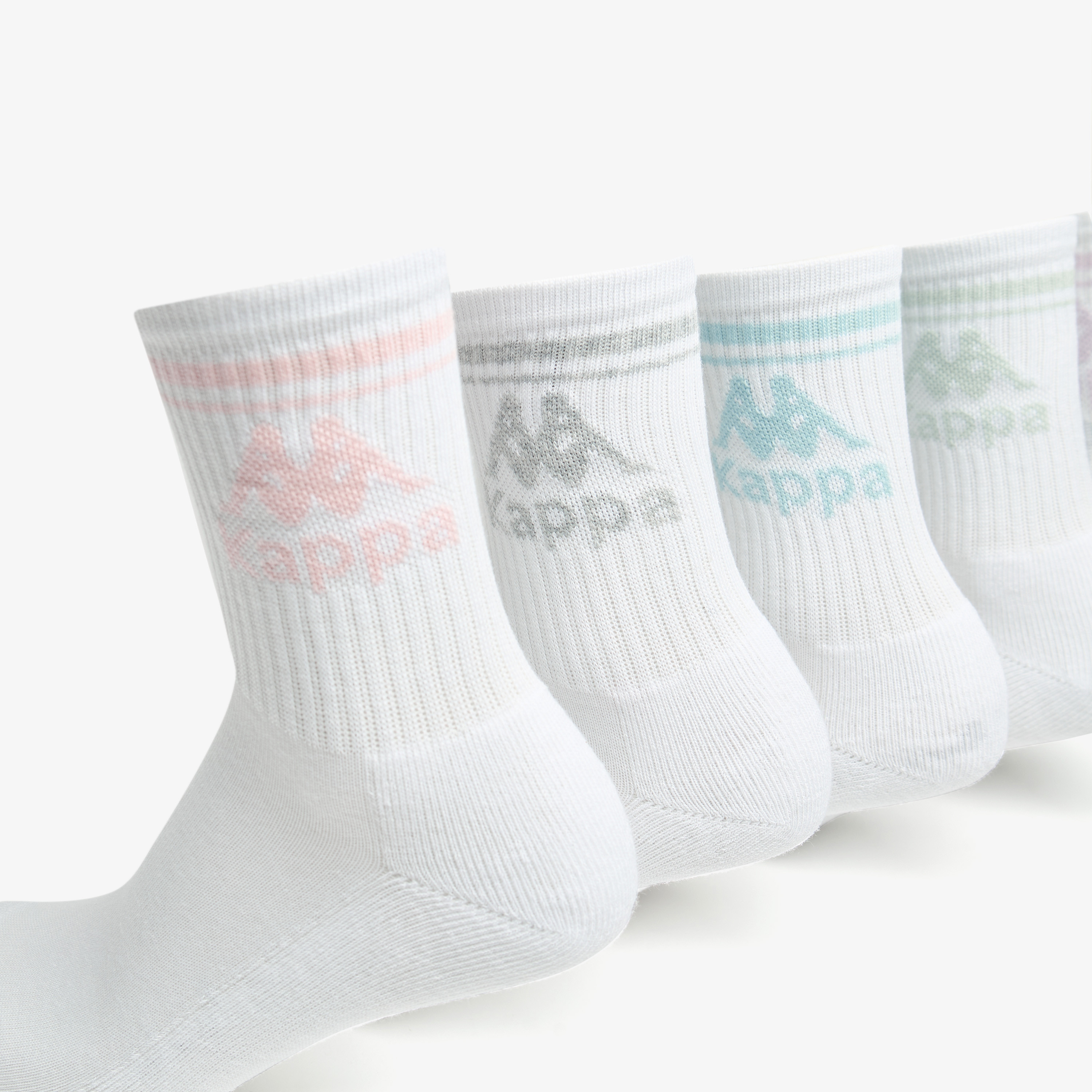 طقم جوارب موسدّة نصف وبرية 5 أزواج بطبعات الشعار من كابا -girls-accessories-socks-image-2