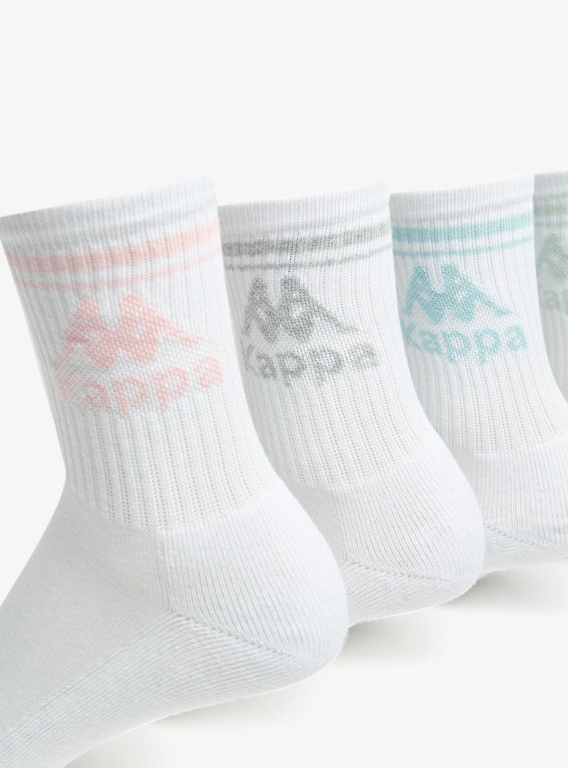 طقم جوارب موسدّة نصف وبرية 5 أزواج بطبعات الشعار من كابا -girls-accessories-socks-image-2