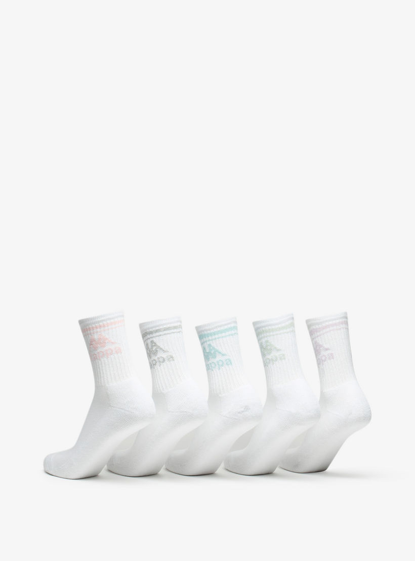 طقم جوارب موسدّة نصف وبرية 5 أزواج بطبعات الشعار من كابا -girls-accessories-socks-image-3