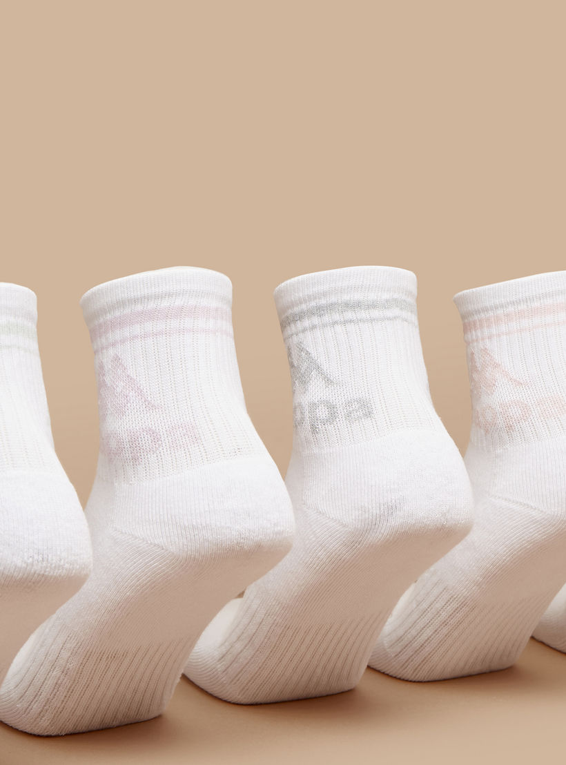 طقم جوارب موسّدة 5 أزواج بطول متوسط وطبعات الشعار من كابا-women-socksandstockings-image-3