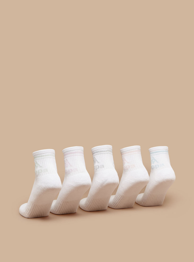 طقم جوارب موسّدة 5 أزواج بطول متوسط وطبعات الشعار من كابا-women-socksandstockings-image-4