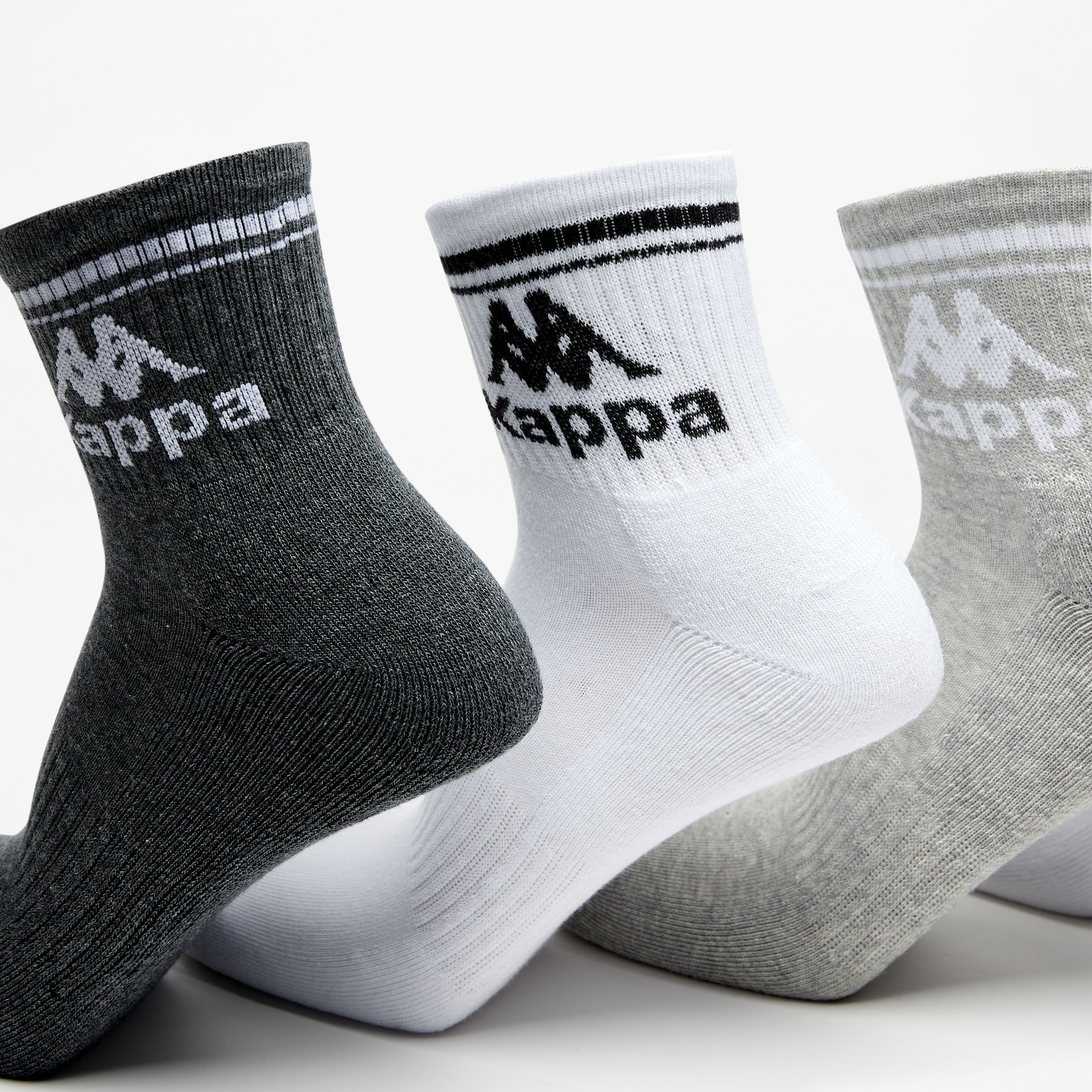 Kappa Logo Detail Crew Length Cushioned Sports Socks - Set of 5-men-socks-image-2