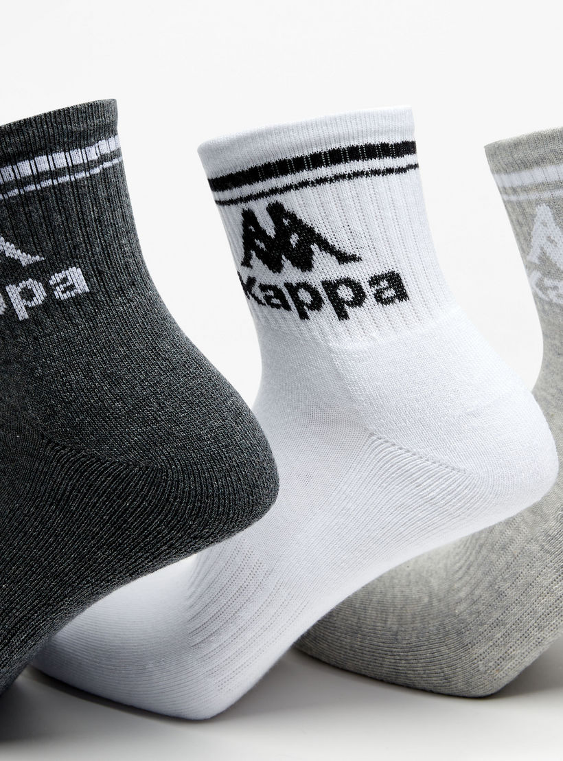Kappa Logo Detail Crew Length Cushioned Sports Socks - Set of 5-men-socks-image-2