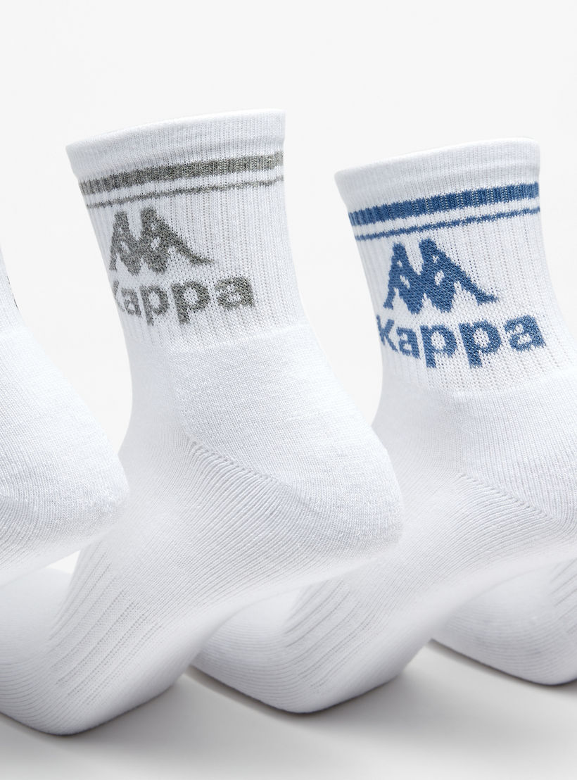 طقم جوارب رياضية موسّدة 5 أزواج بطول متوسط وتفاصيل الشعار من كابا -men-socks-image-2
