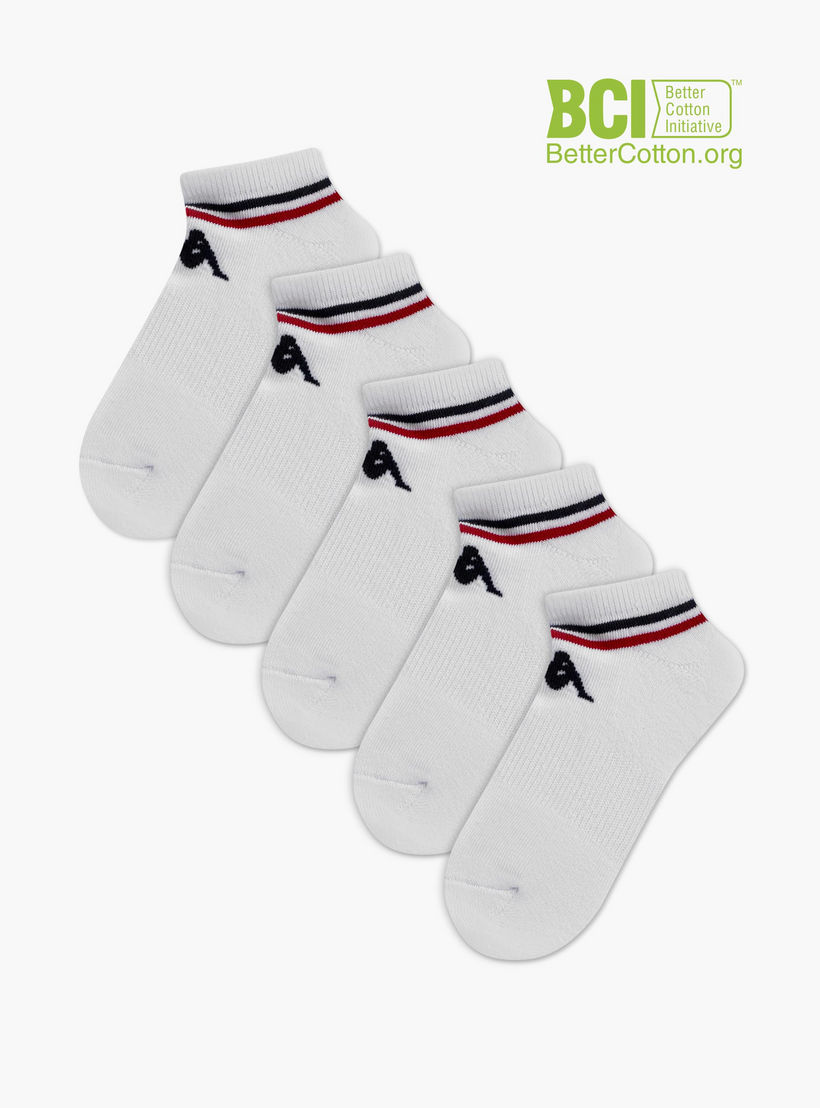 طقم جوارب رياضية موسّدة نصف وبرية 5 أزواج مقلمة بطول الكاحل من كابا-girls-accessories-socks-image-1