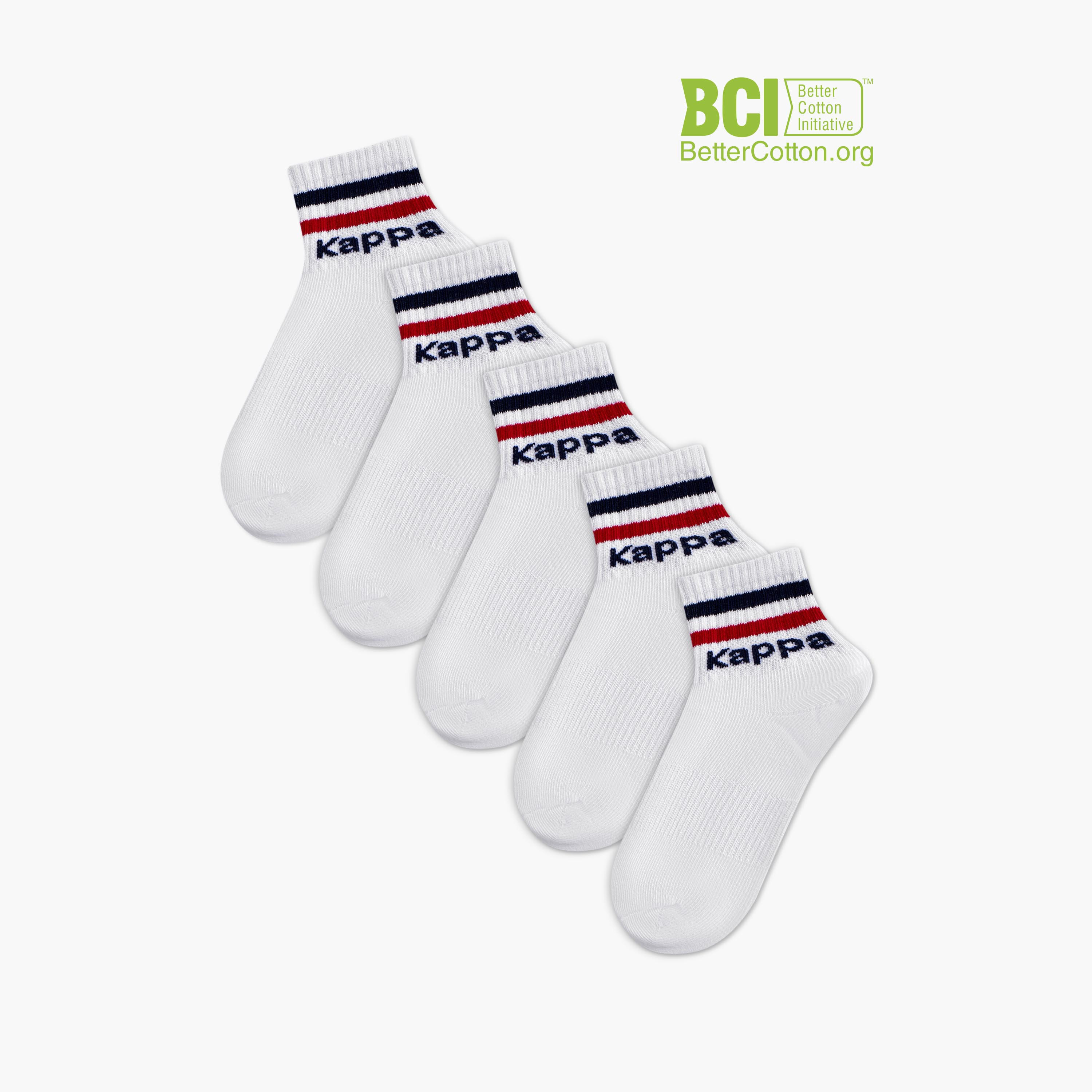 طقم جوارب رياضية غير وبرية 5 أزواج بطبعات الشعار من كابا-girls-accessories-socks-image-1