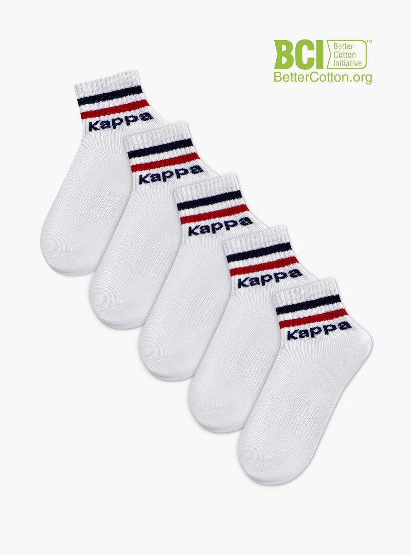 طقم جوارب رياضية غير وبرية 5 أزواج بطبعات الشعار من كابا-girls-accessories-socks-image-1