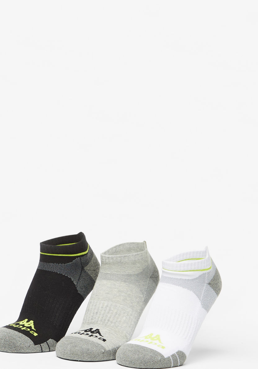 Kappa Logo Detail Ankle Length Sports Socks - Set of 3-Men%27s Socks-image-0