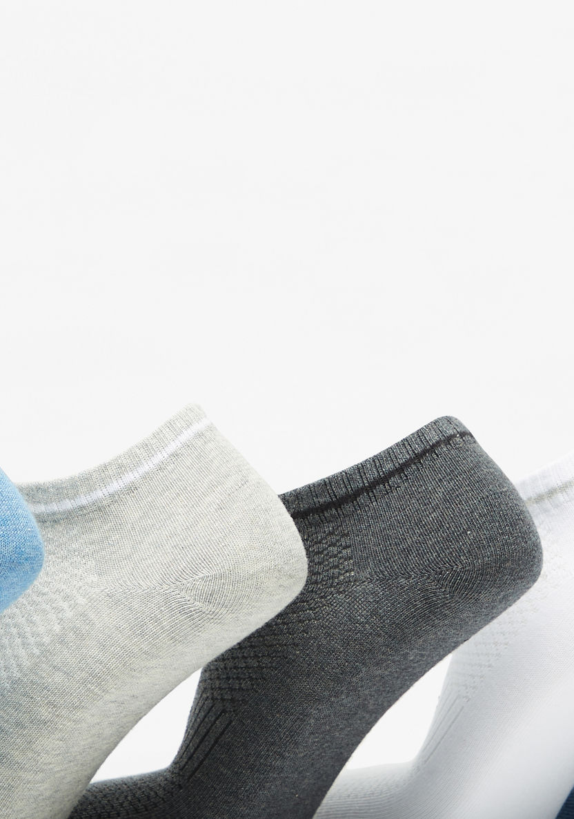Kappa Logo Detail Ankle Length Sports Socks - Set of 5-Men%27s Socks-image-3