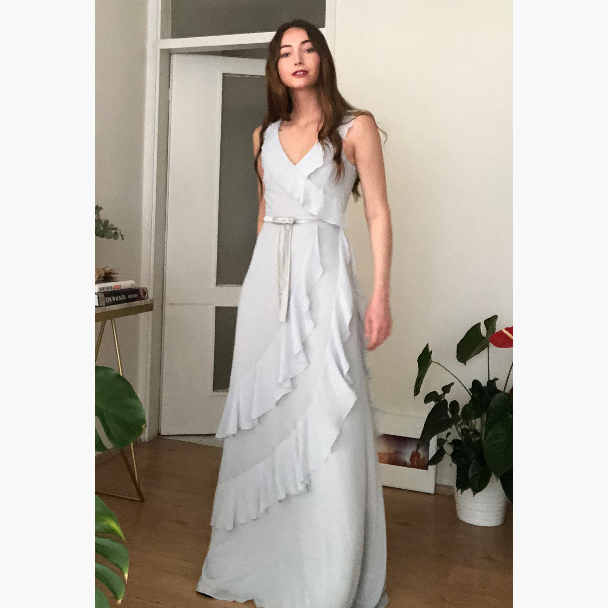 Trendyol Solid Sleeveless Maxi A-line Dress with Ruffle Detail-women-clothing-dresses-image-1