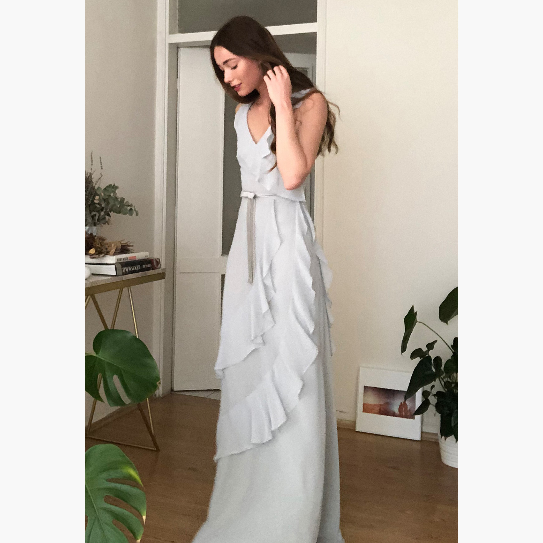 Trendyol Solid Sleeveless Maxi A-line Dress with Ruffle Detail-women-clothing-dresses-image-2