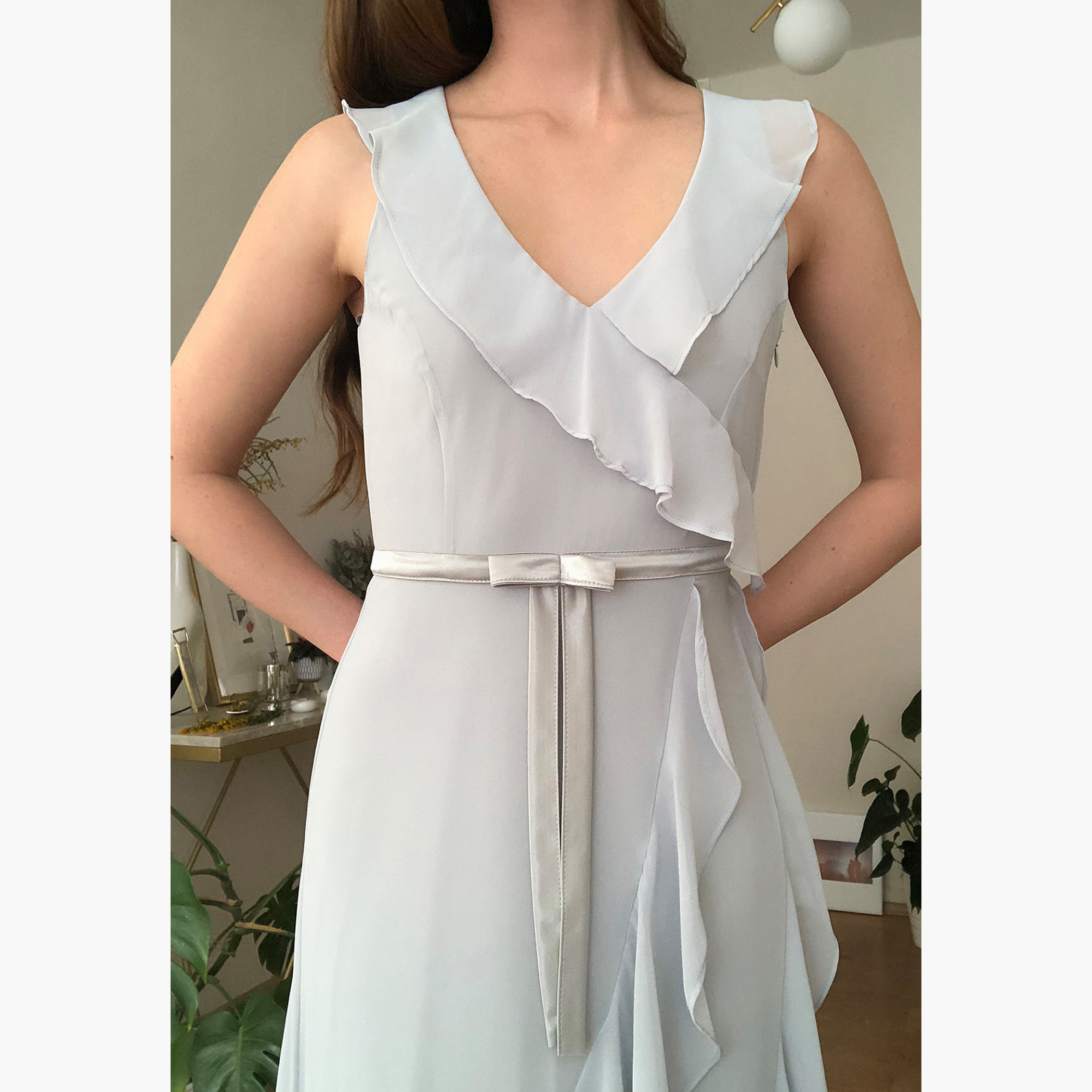 Trendyol Solid Sleeveless Maxi A-line Dress with Ruffle Detail-women-clothing-dresses-image-4