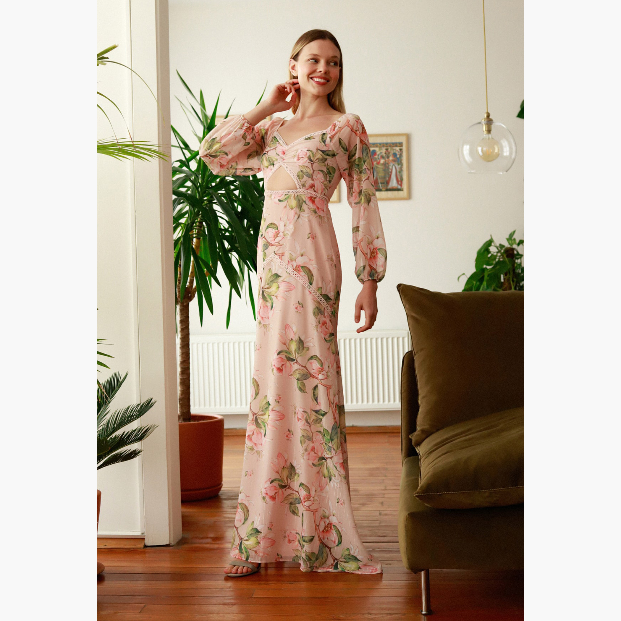 Flower on sale long dress