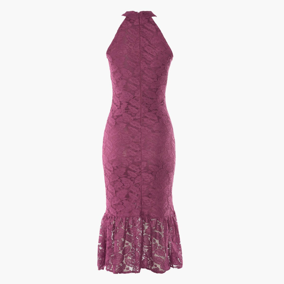 فستان دانتيل ميدي دون أكمام بقصة ضيّقة من ترينديول-women-clothing-dresses-image-4