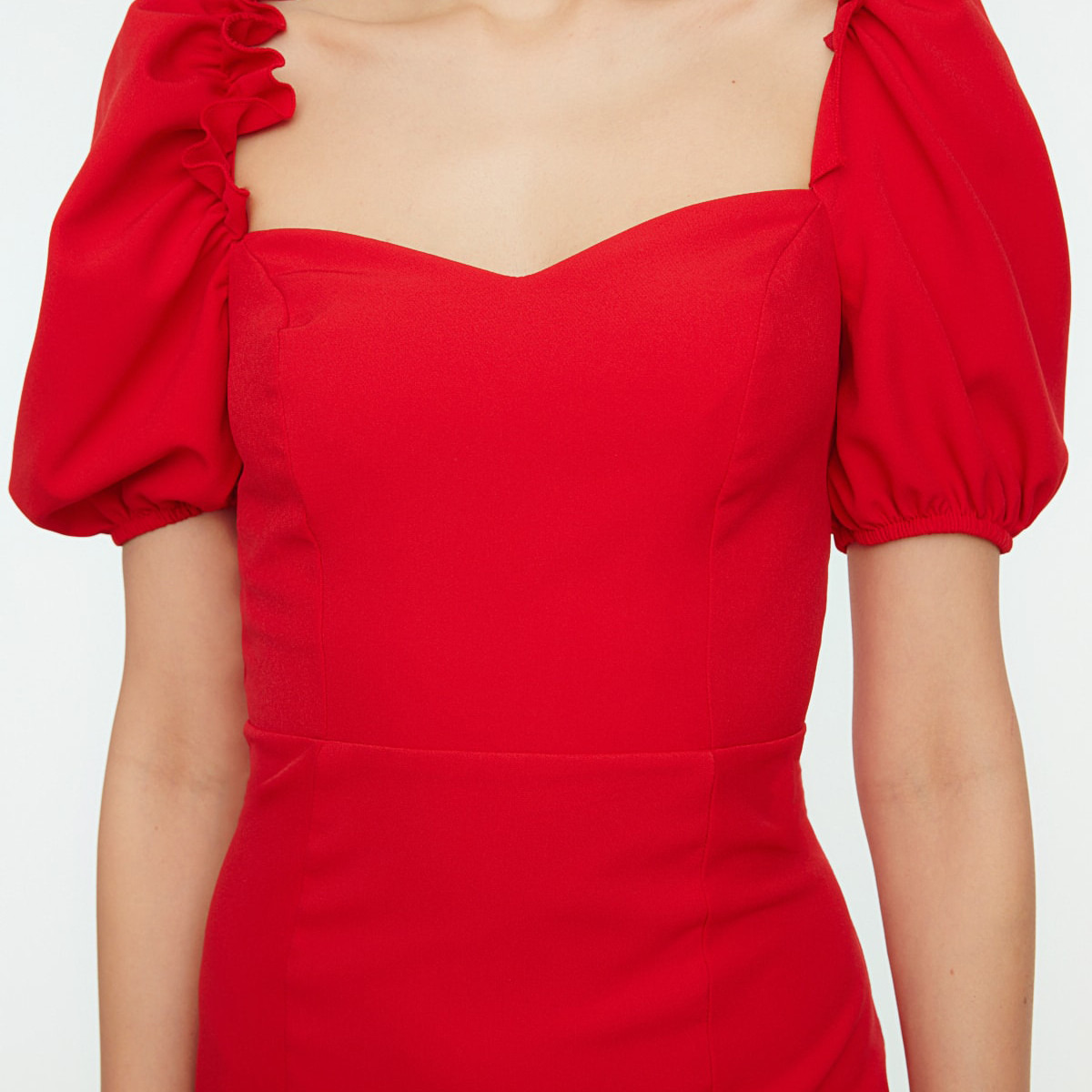 ترينديول أحمر متوسط الطول فستان-women-clothing-dresses-image-3