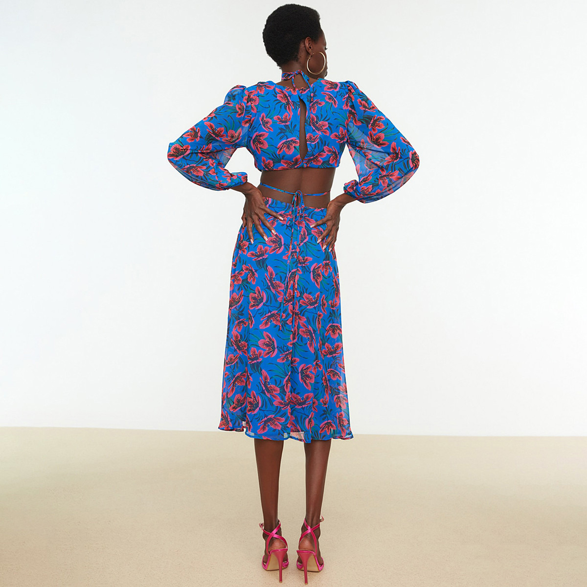 Trendyol Women Floral Cut Out Details Midi Dress-women-clothing-dresses-image-6
