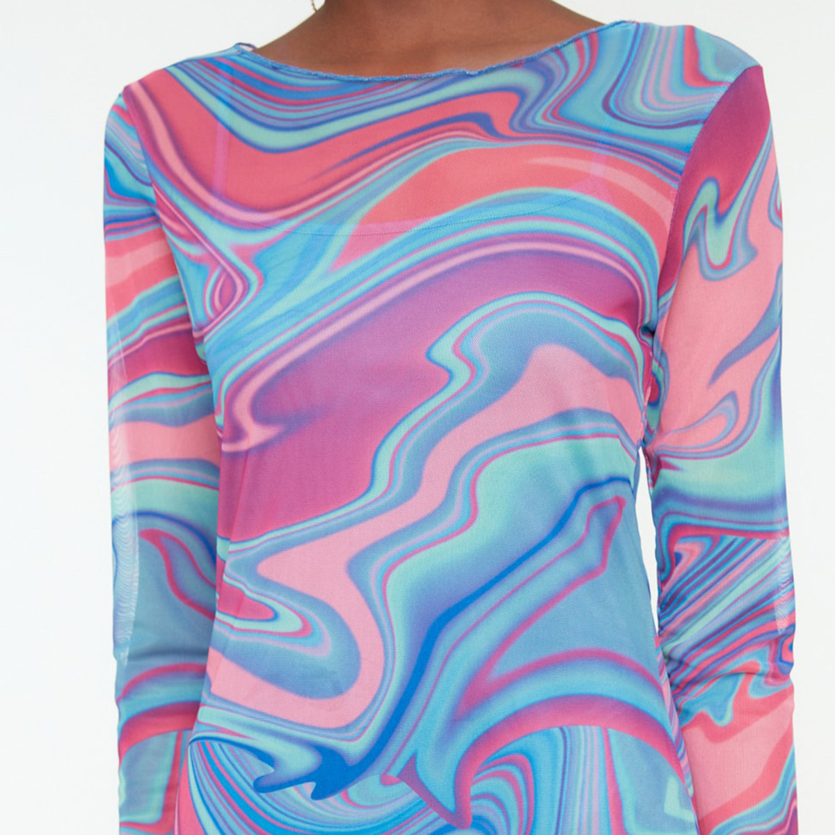 Trendyol Women Tie & Dye Boat Neck Mini Dress-women-clothing-dresses-image-3