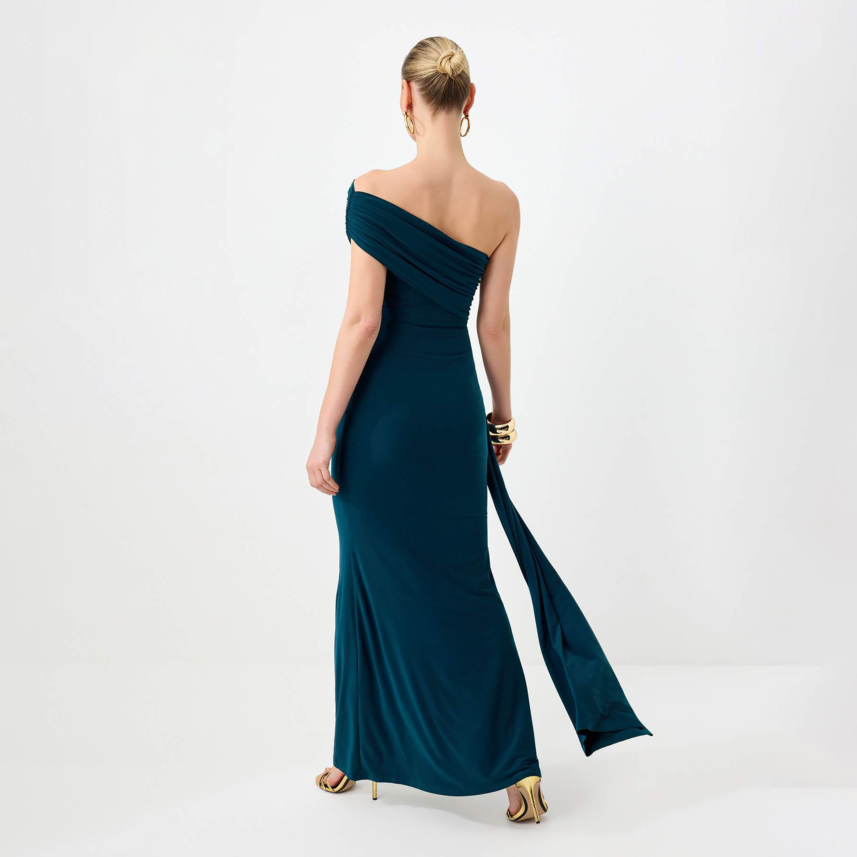Blue One-Shoulder Column Evening Women's Maxi Dress-women-clothing-dresses-image-3