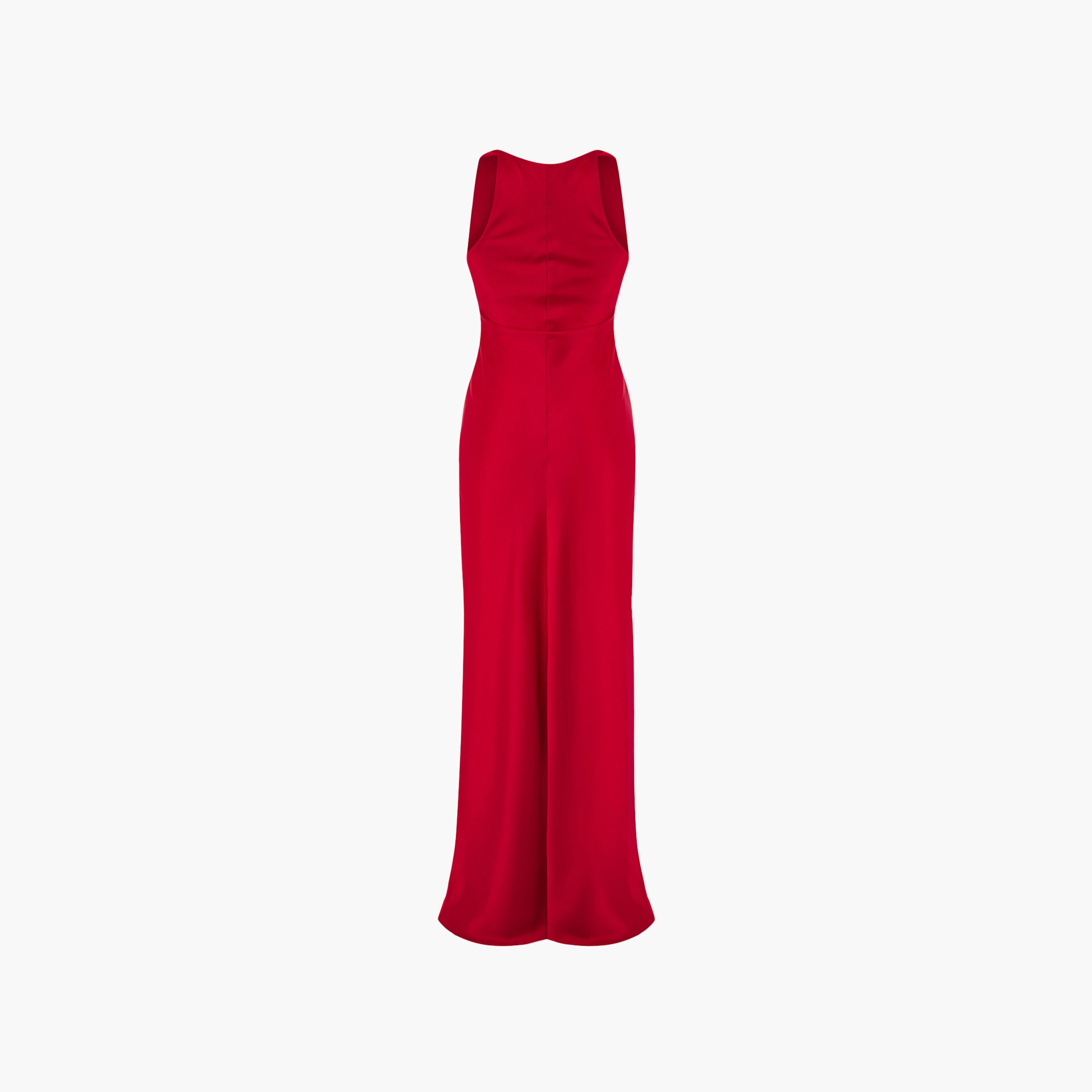 Red Satin Cowl Neck Column Evening Women's Maxi Dress-women-clothing-dresses-image-6