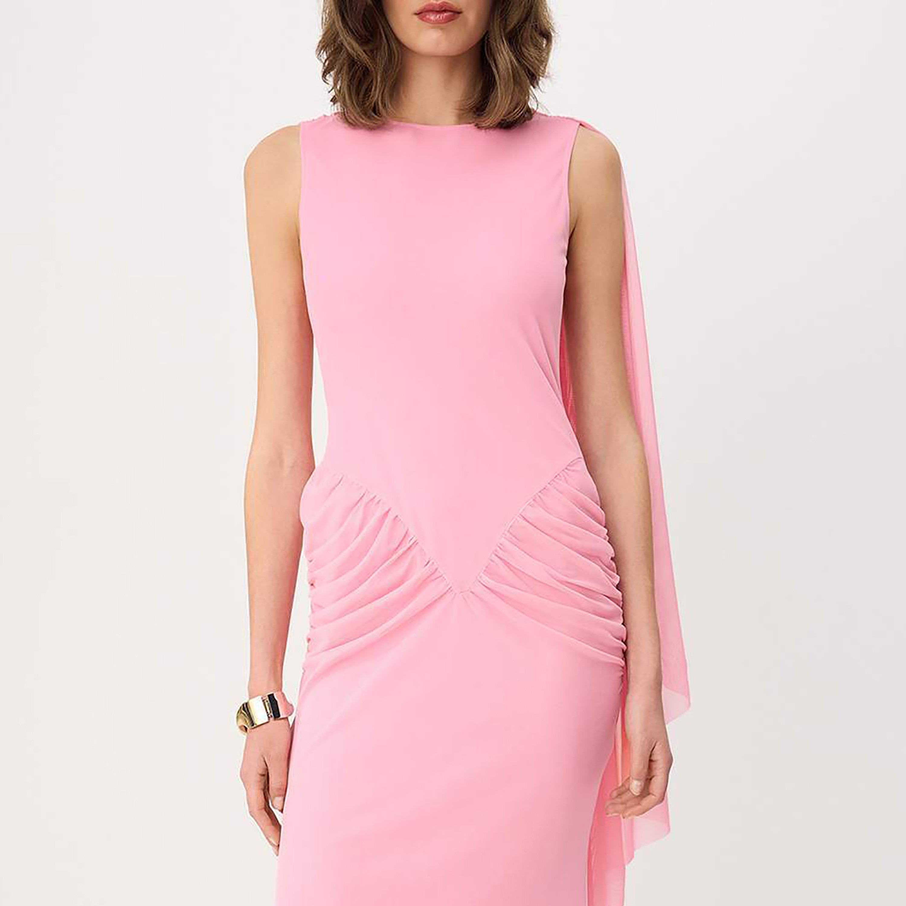 فستان سهرة ماكسي نسائي طويل بتصميم عمودي من التول الشفاف المكشكش-women-clothing-dresses-image-4