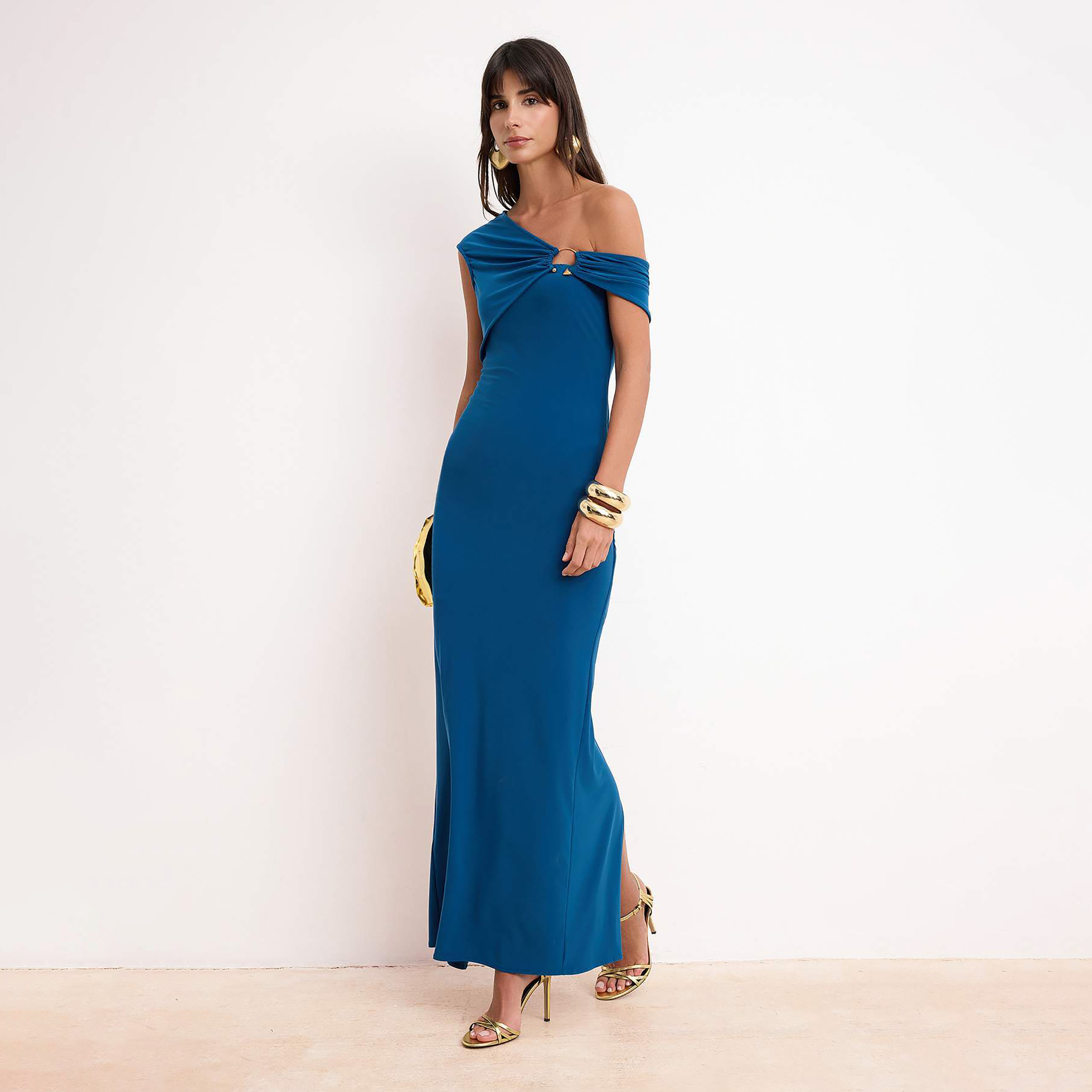 Satin One-Shoulder Column Evening Women's Maxi Dress-women-clothing-dresses-image-1