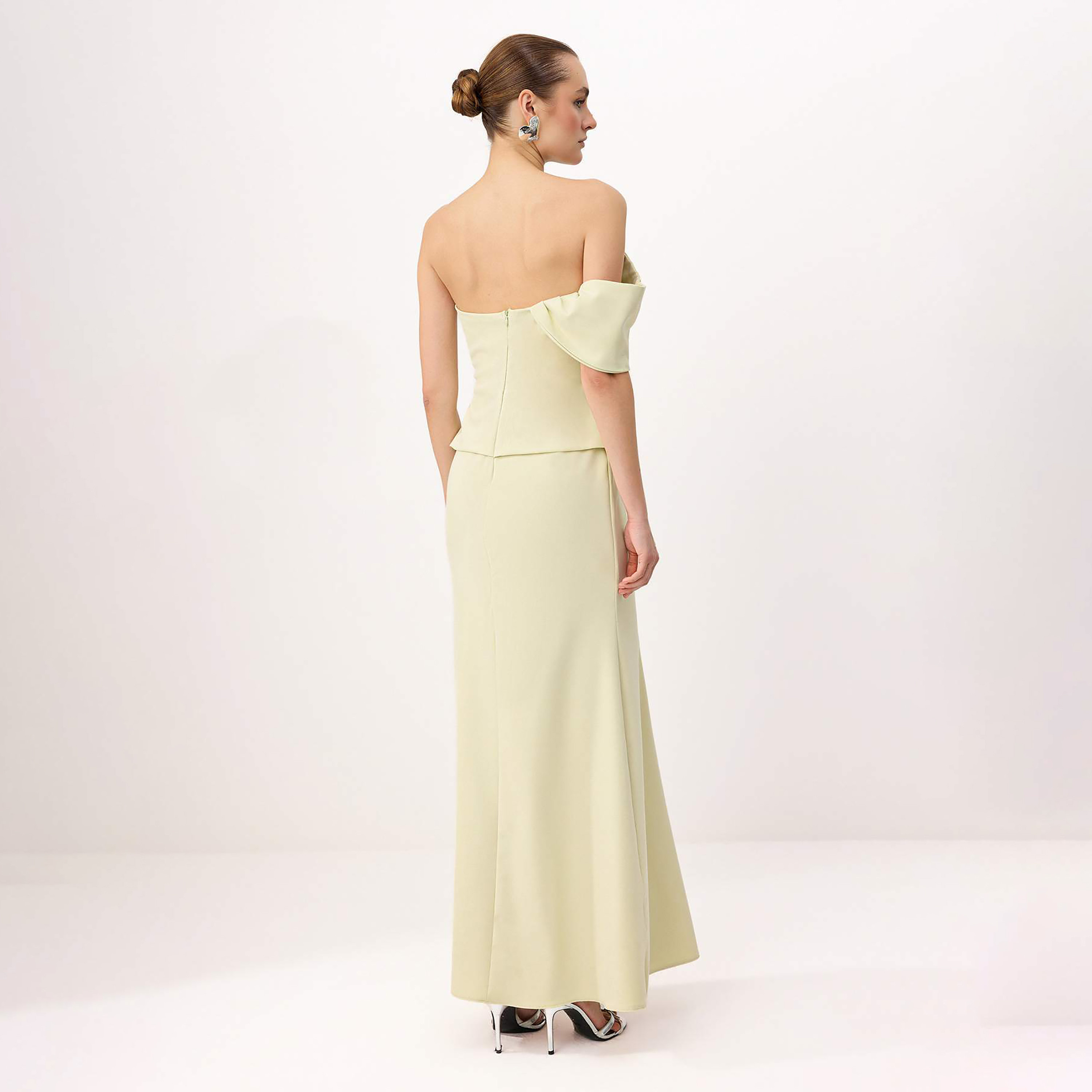 فستان سهرة ماكسي نسائي بدون حمالات بتصميم بيبلوم-women-clothing-dresses-image-3