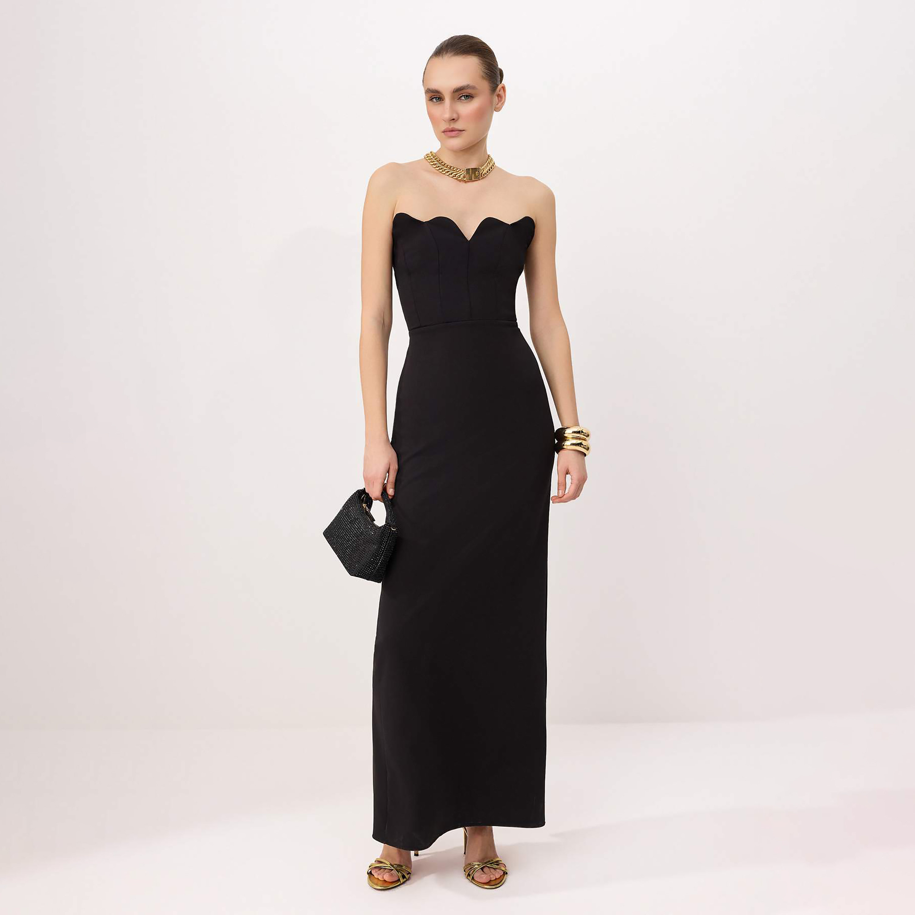 فستان سهرة ماكسي نسائي بدون حمالات-women-clothing-dresses-image-1