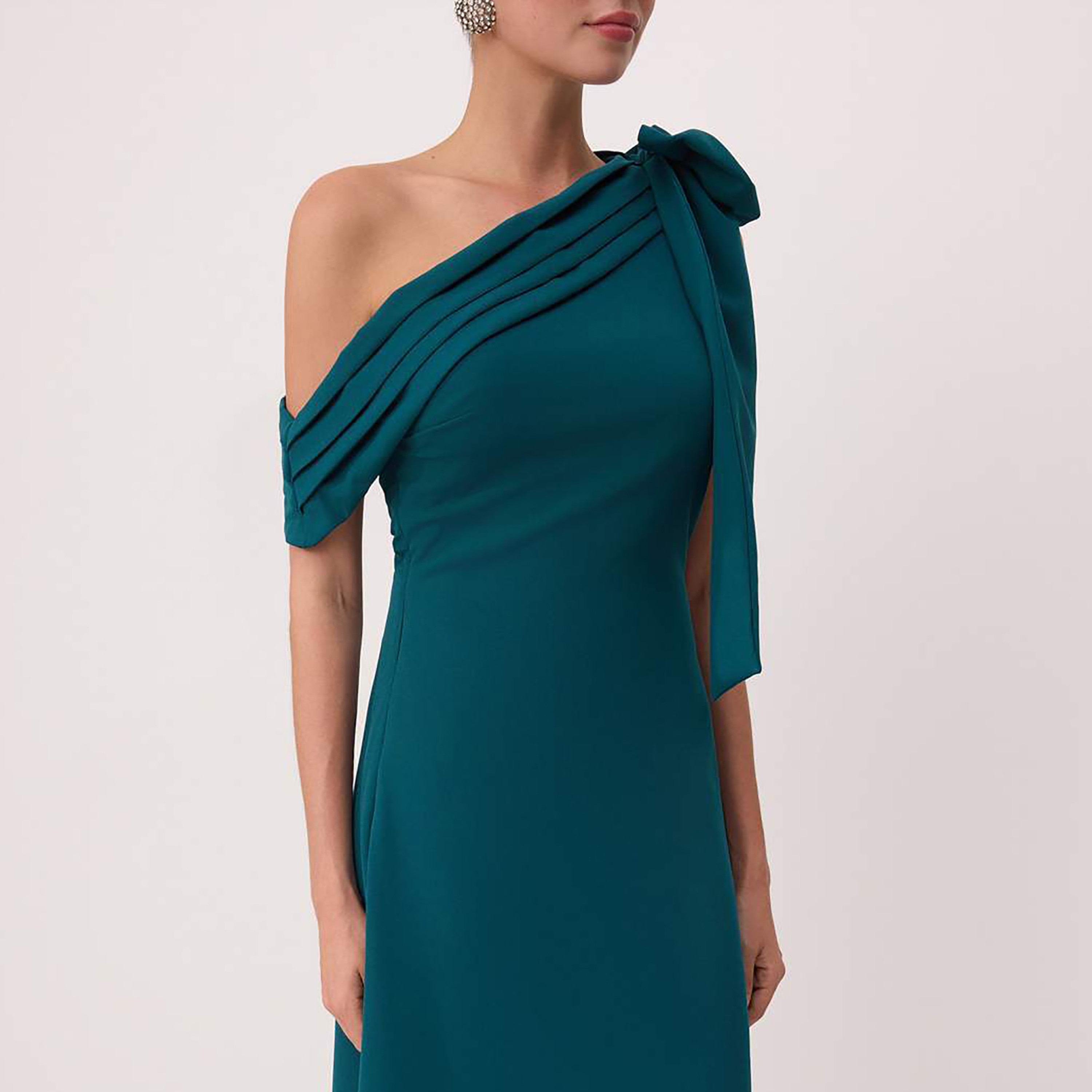 Green One-Shoulder Flared Evening Women's Maxi Dress-women-clothing-dresses-image-4