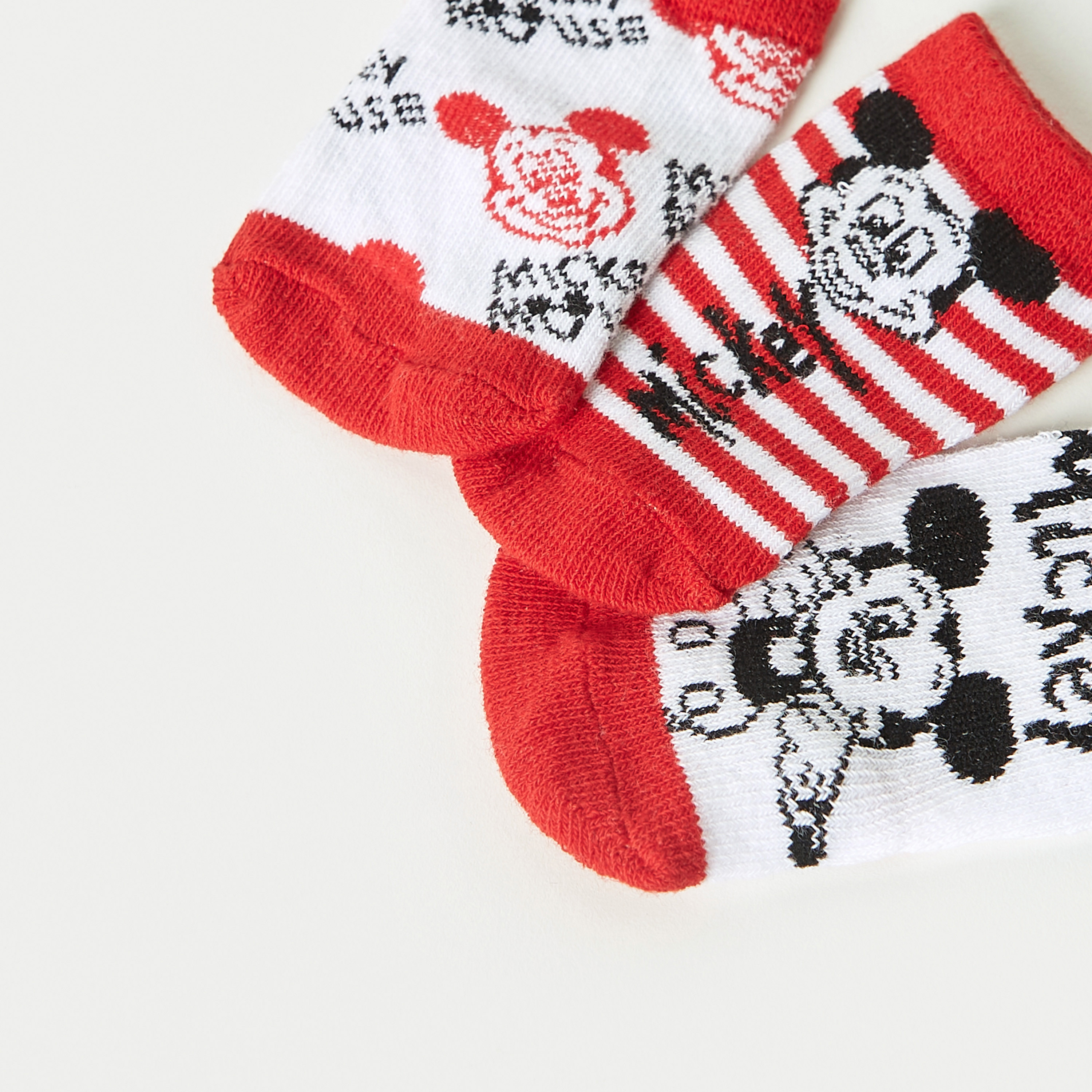 Disney Mickey Mouse Print Socks - Set of 3-baby-boys-accessories-socks-image-4