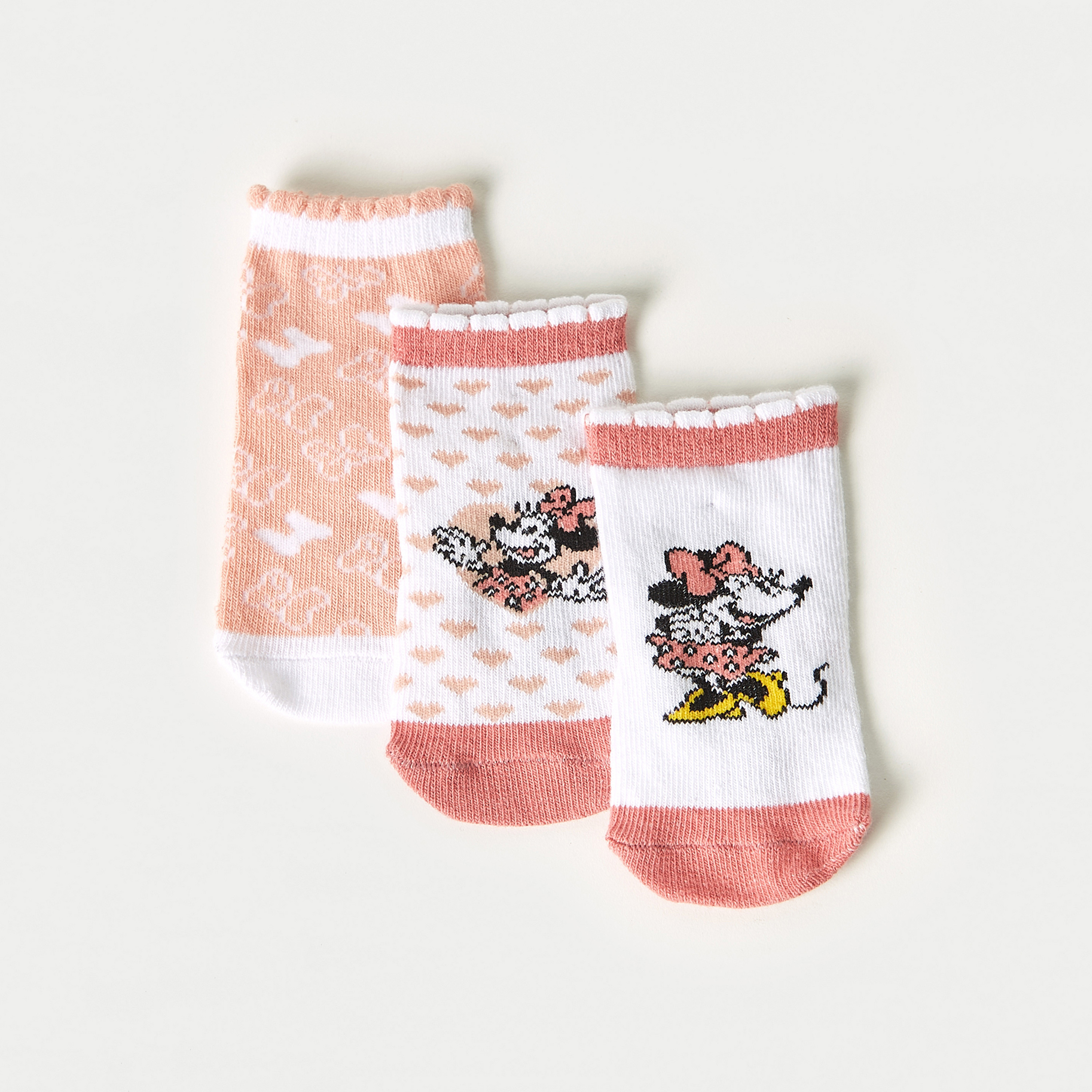 Disney Minnie Mouse Print Socks - Set of 3-baby-girls-accessories-socks-image-2