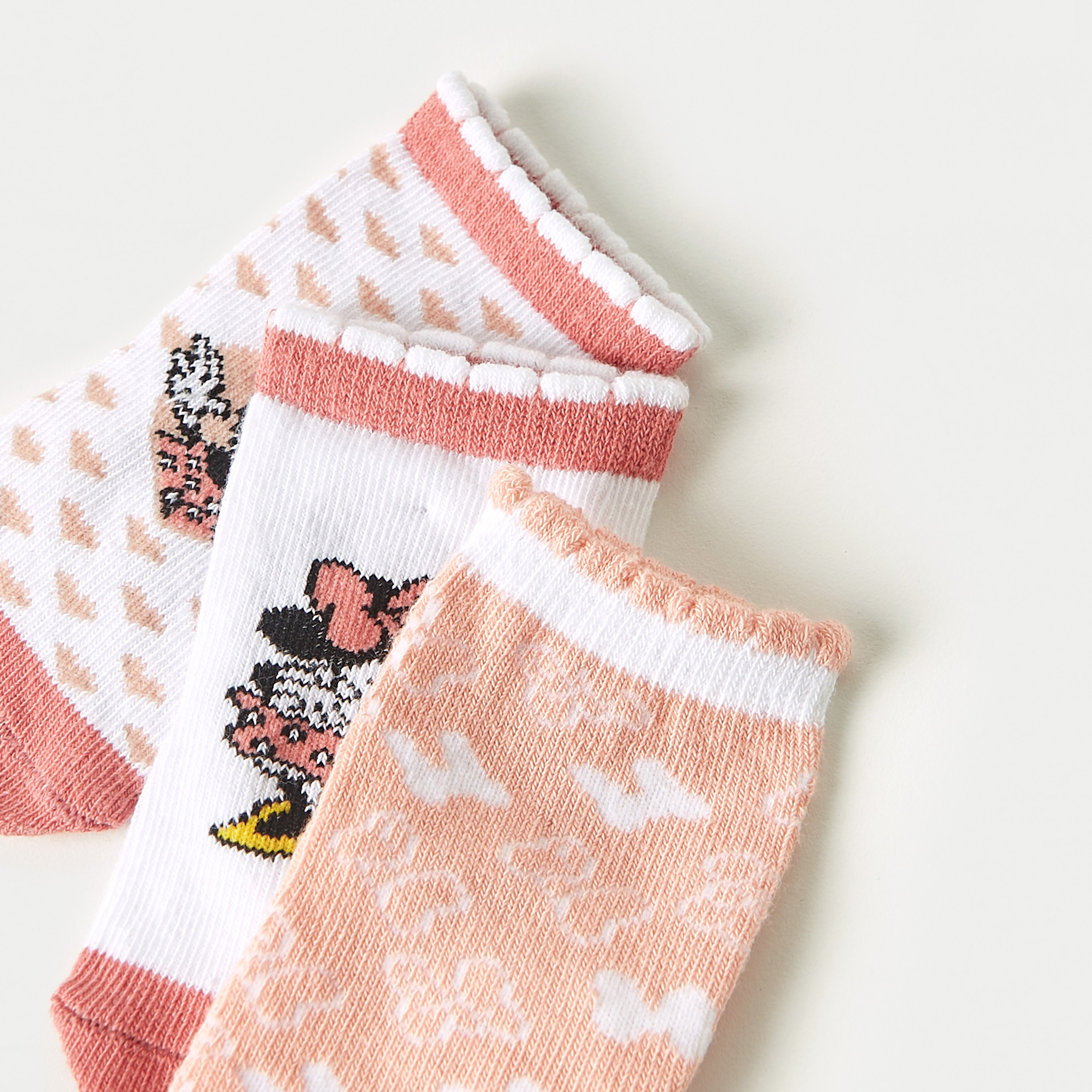 Disney Minnie Mouse Print Socks - Set of 3-baby-girls-accessories-socks-image-3