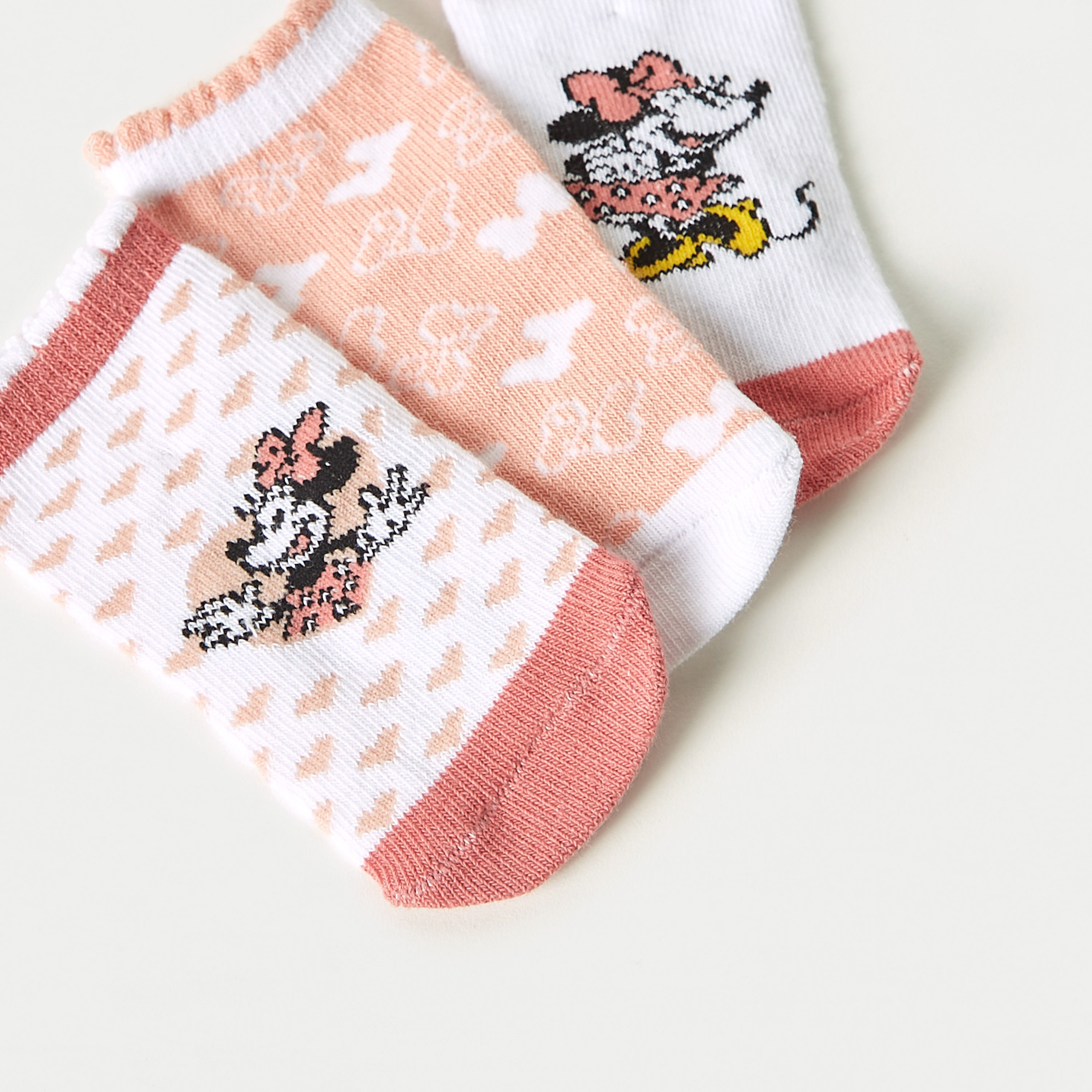 Disney Minnie Mouse Print Socks - Set of 3-baby-girls-accessories-socks-image-4
