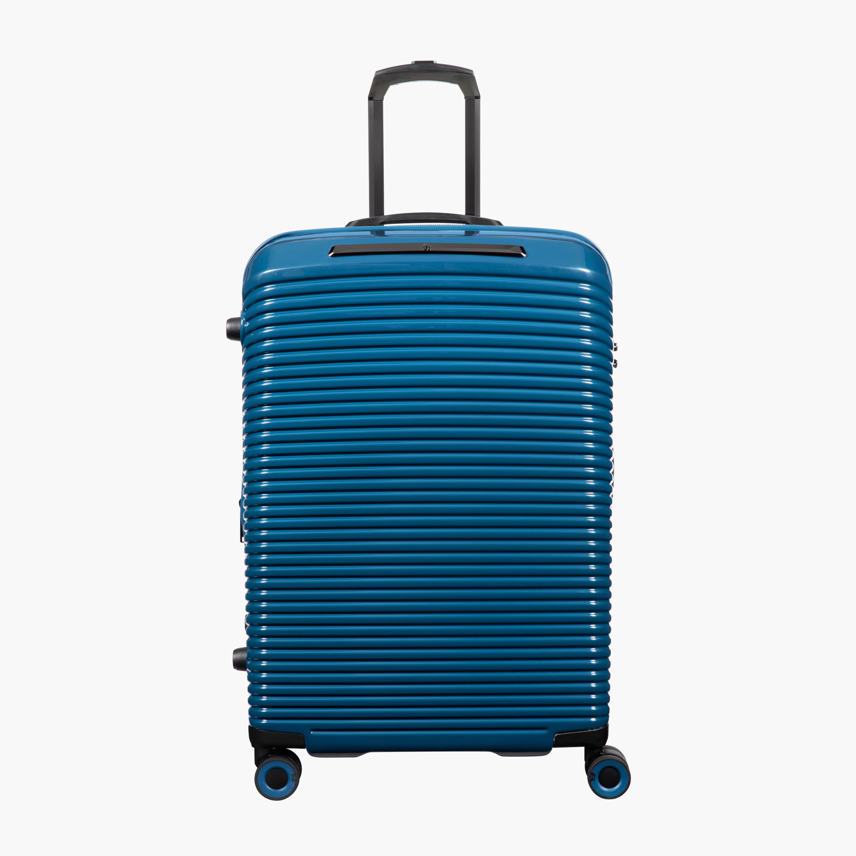 IT Textured Hardcase Luggage Trolley with Retractable Handle - 24 inches Check-In Bag-travel-luggagesandbags-luggage-image-3
