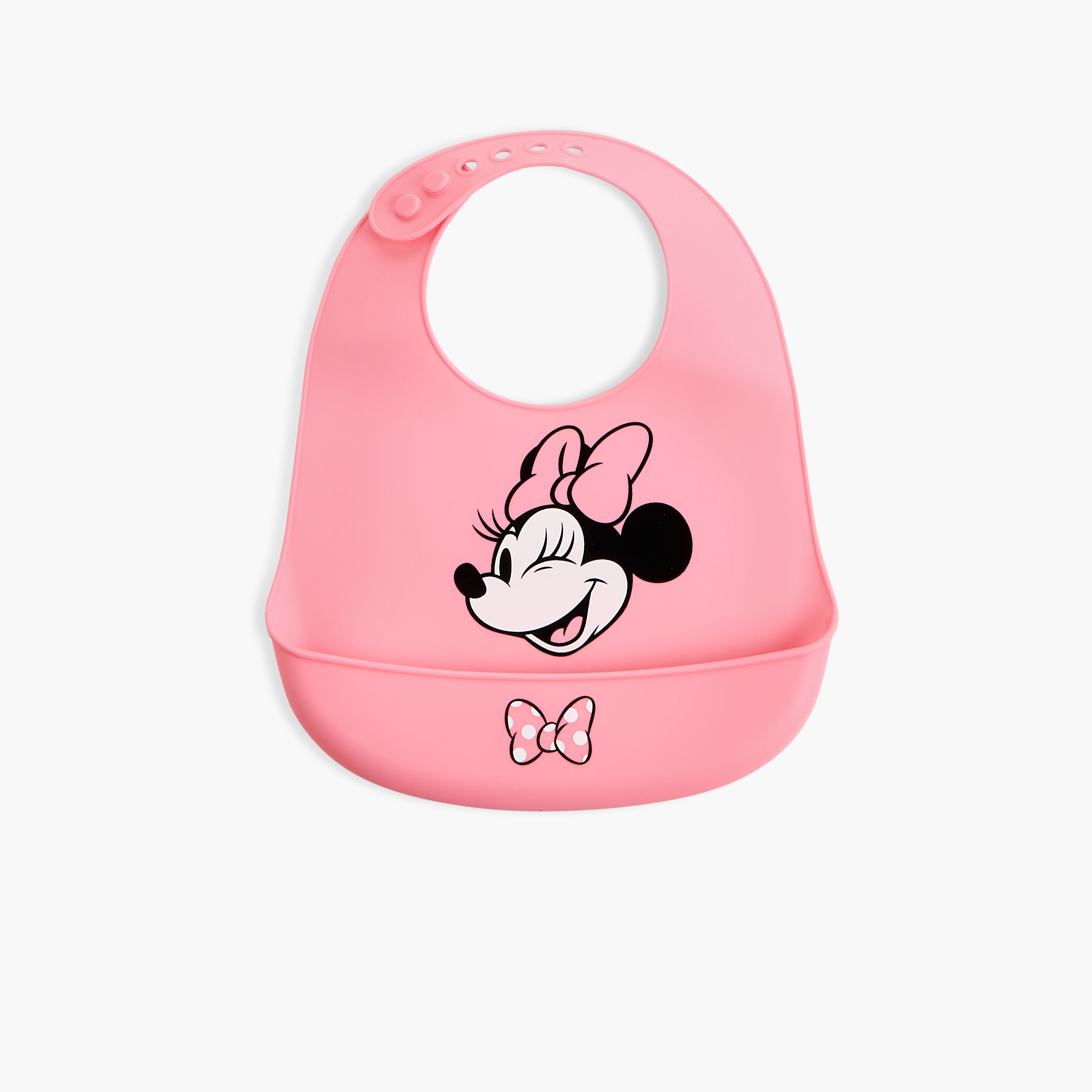 مريلة سيليكون بطبعات ميني ماوس وزر إغلاق من ديزني-baby-feeding-bibs-image-1