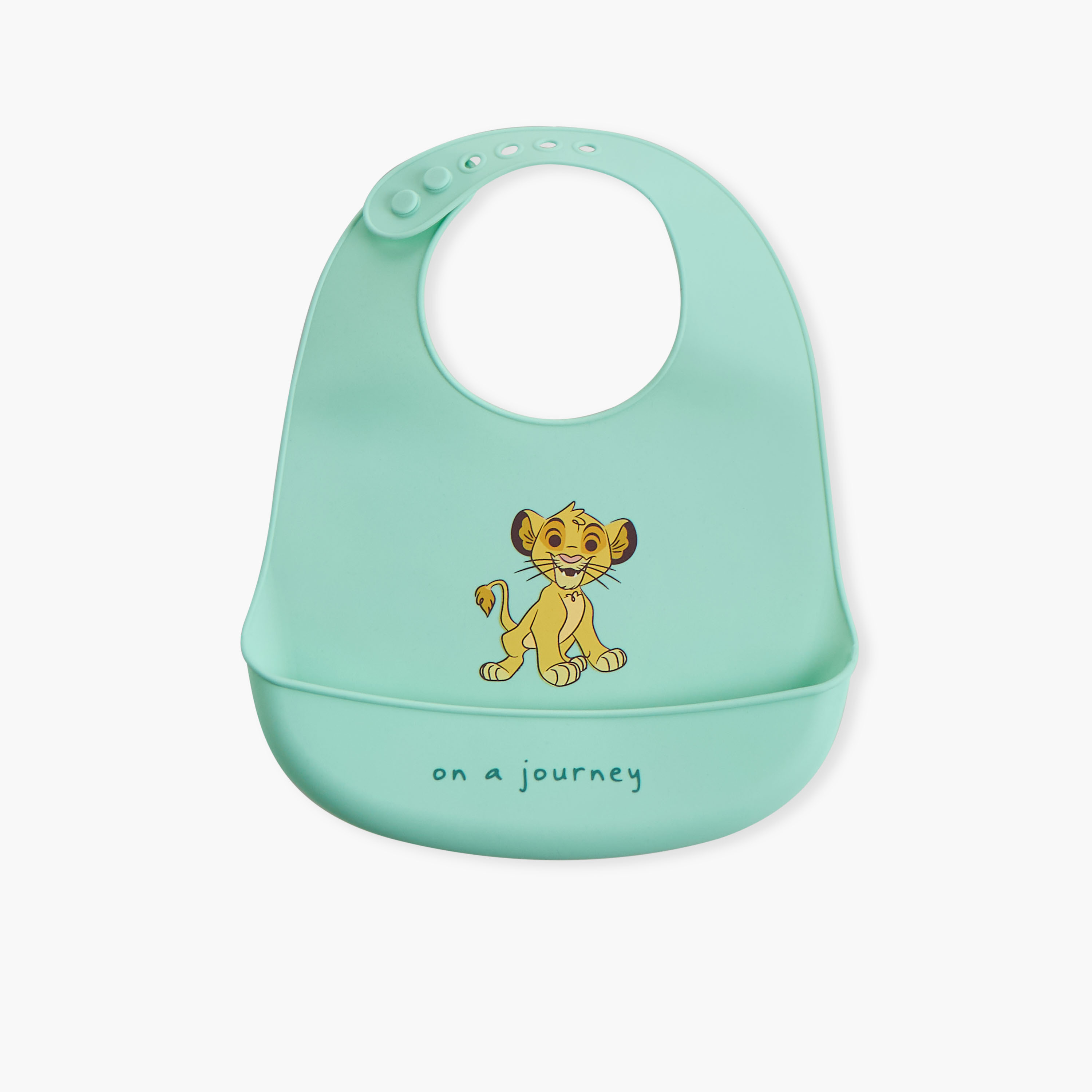 Disney The Lion King Print Silicone Bib with Button Closure-baby-feeding-bibs-image-1