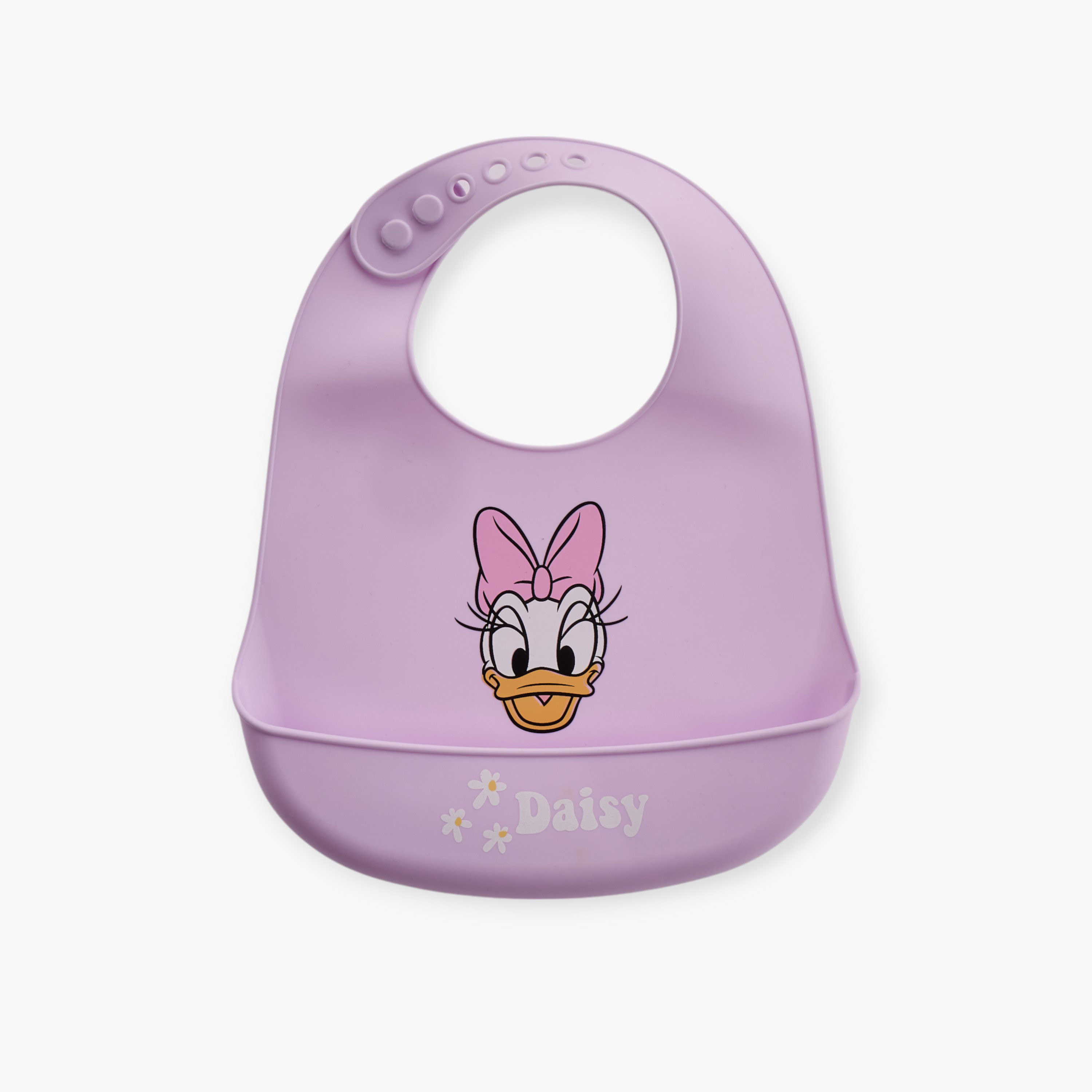 Disney Daisy Duck Print Silicone Bib-baby-feeding-bibs-image-1