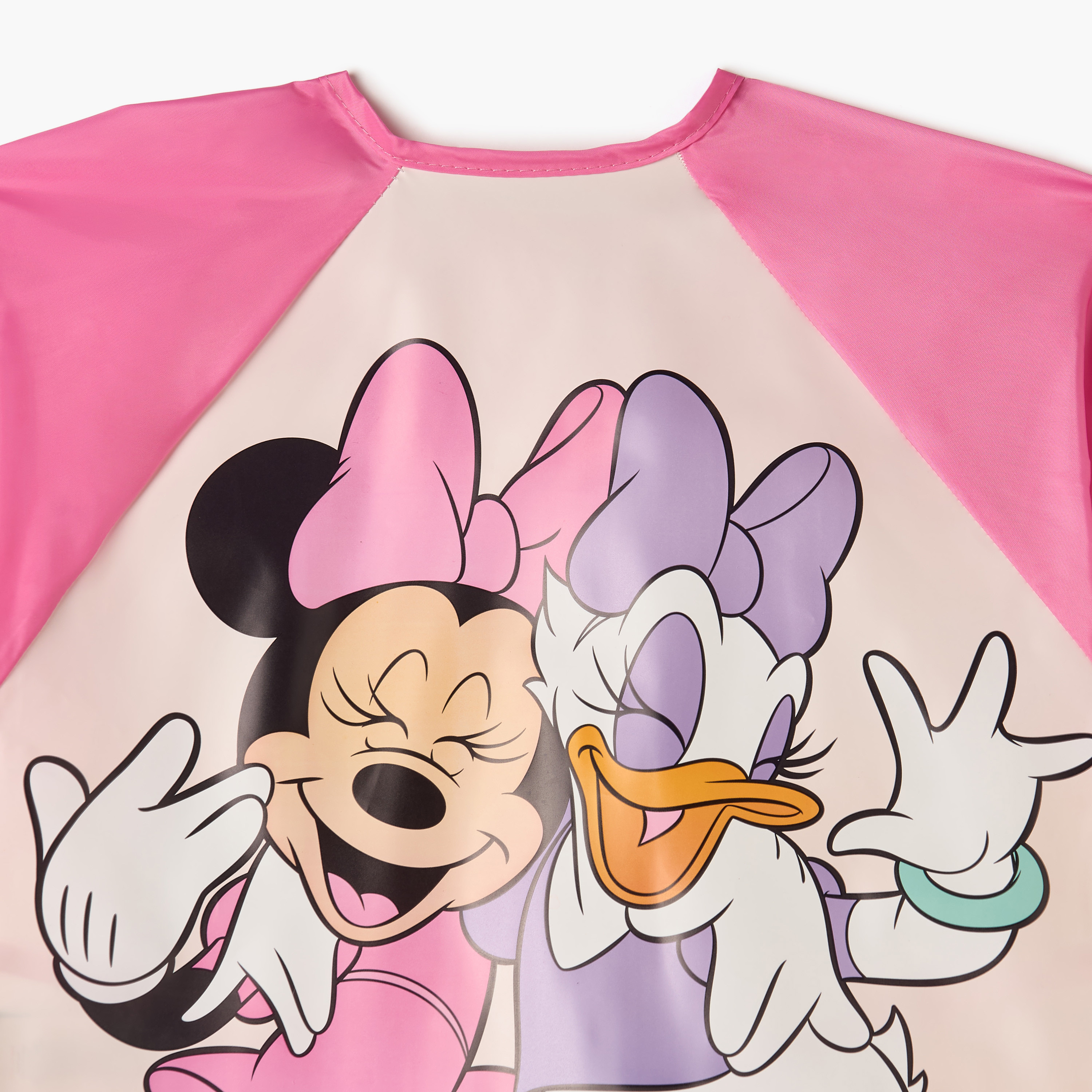 Disney Minnie Mouse and Daisy Duck Print Bib with Long Sleeves and Tie-Ups-baby-feeding-bibs-image-3