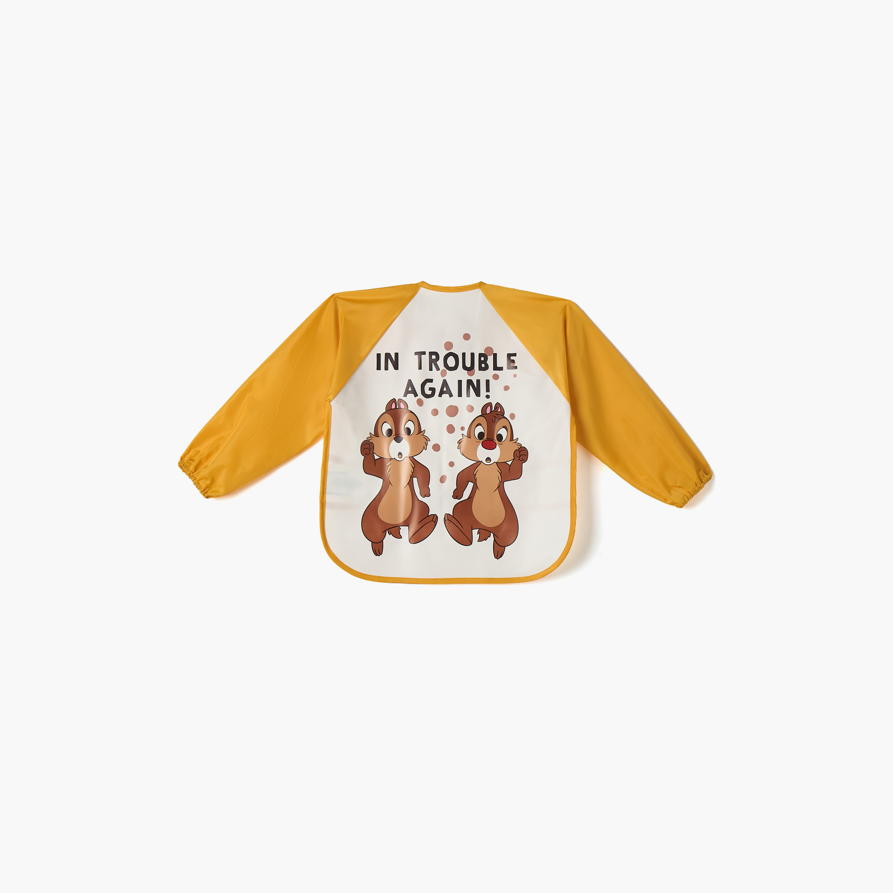 Disney Chip and Dale Print Bib with Long Sleeves and Tie-Ups-baby-feeding-bibs-image-1