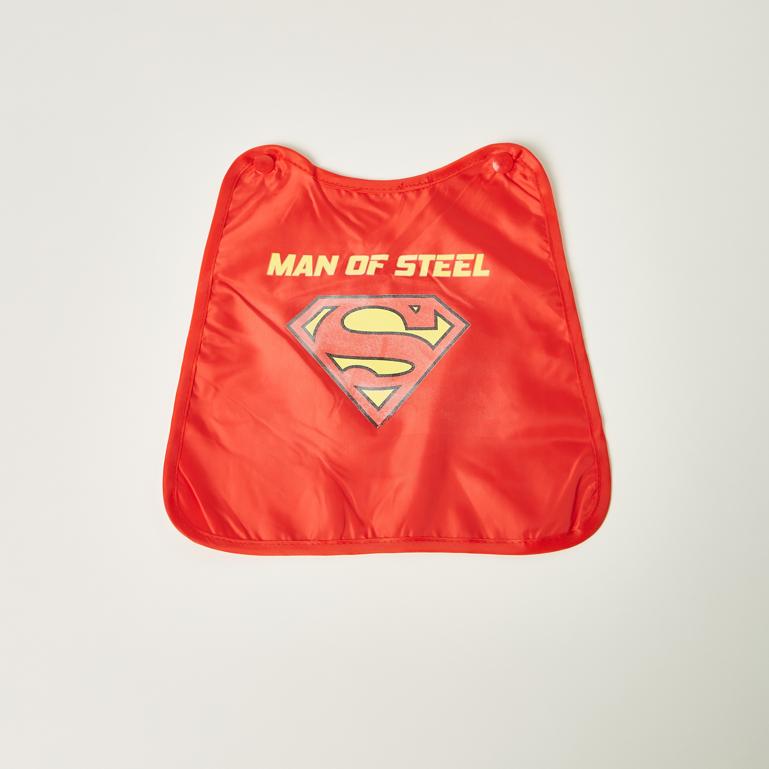 Superman Print Bib with Cape-baby-feeding-bibs-image-3