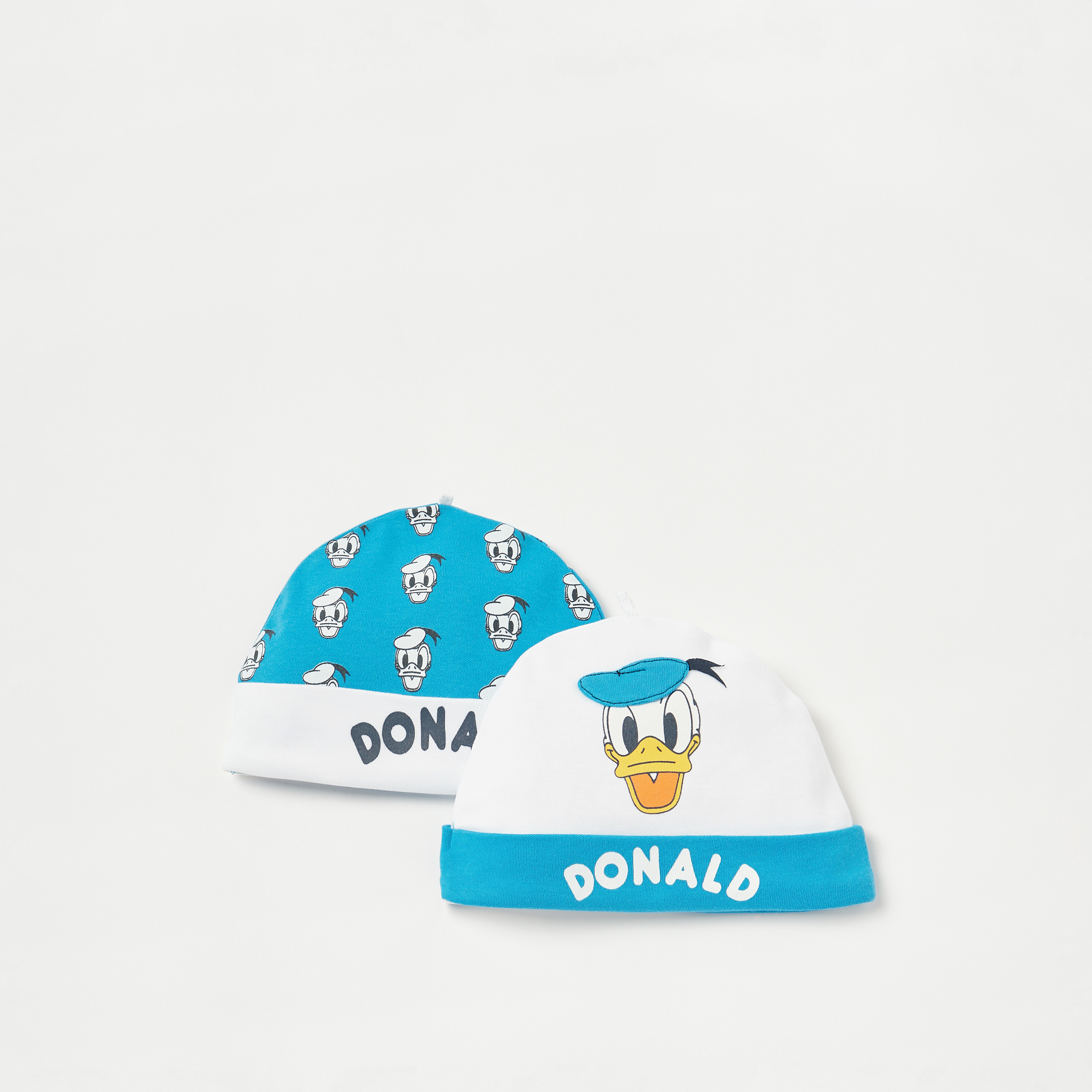 Disney Donald Duck Print Beanie - Set of 2-baby-boys-accessories-caps-image-1