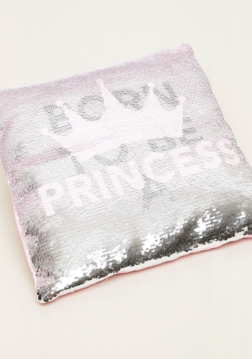 Disney Princess Sequin Detail Cushion - 40x40 cms-Toddler Bedding-image-0