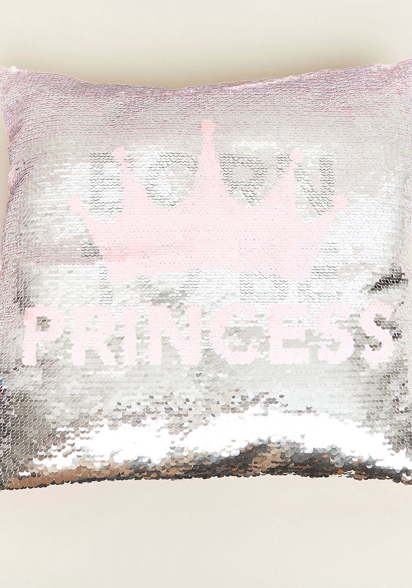 Disney Princess Sequin Detail Cushion - 40x40 cms-Toddler Bedding-image-1